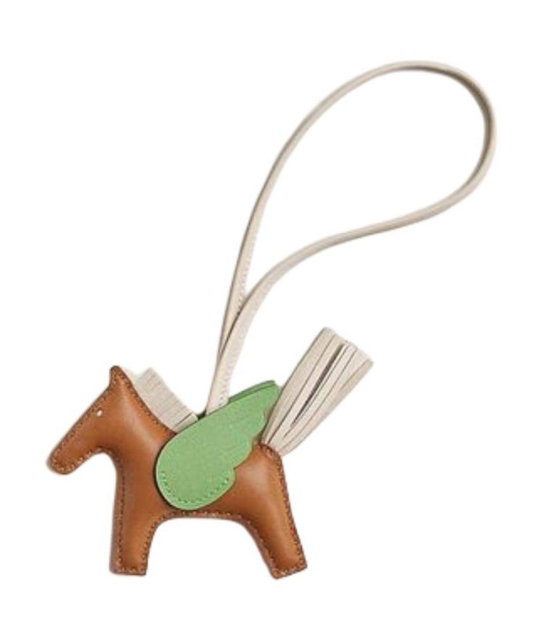 HERMES Коричневый брелок, фото 2