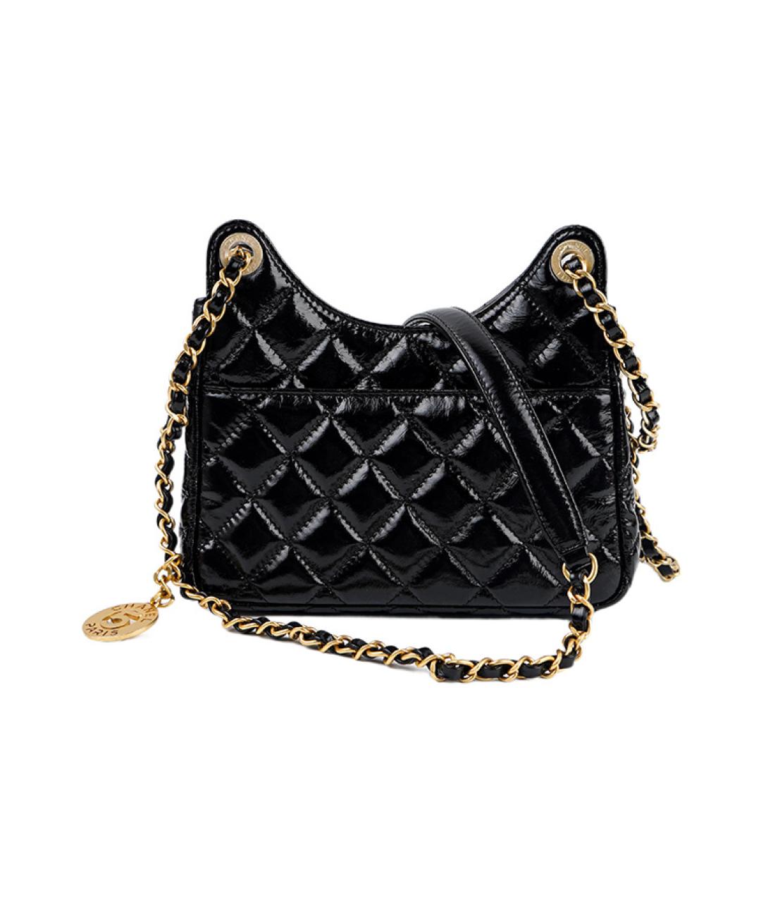 CHANEL Черная кожаная сумка через плечо, фото 3