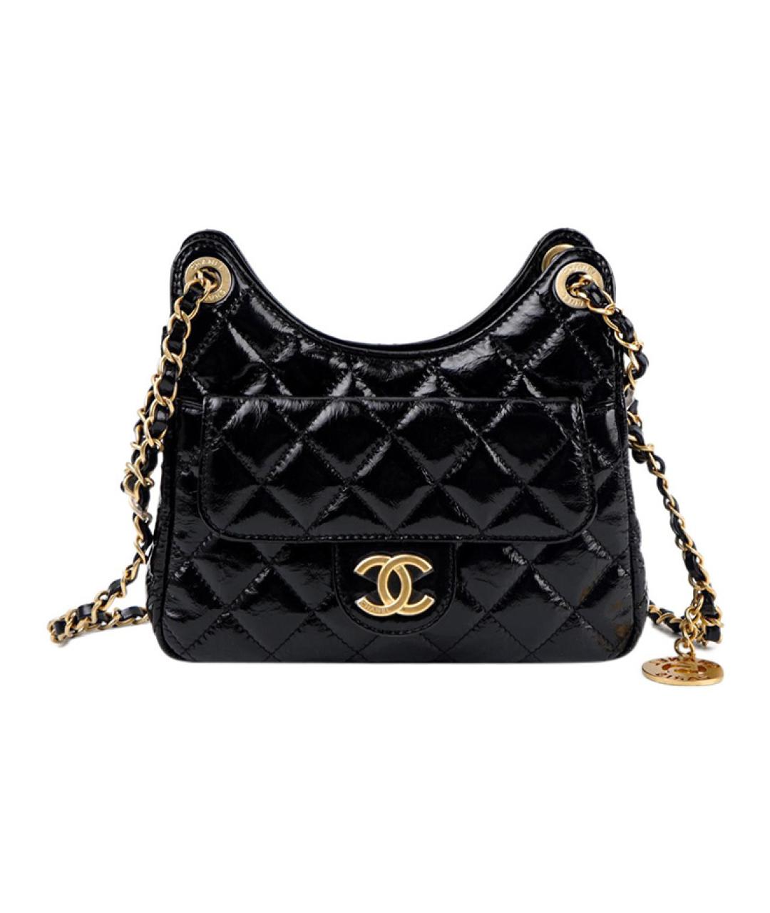 CHANEL Черная кожаная сумка через плечо, фото 1