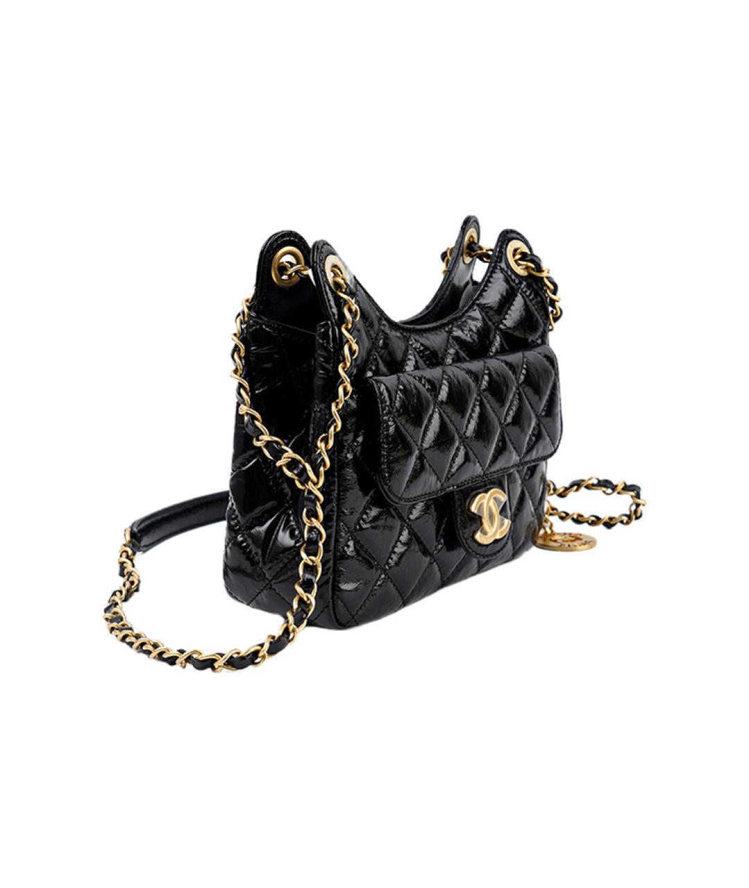 CHANEL Черная кожаная сумка через плечо, фото 2