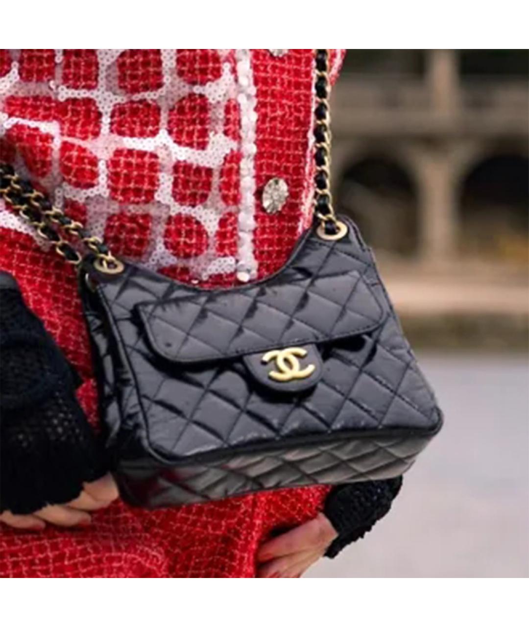 CHANEL Черная кожаная сумка через плечо, фото 7