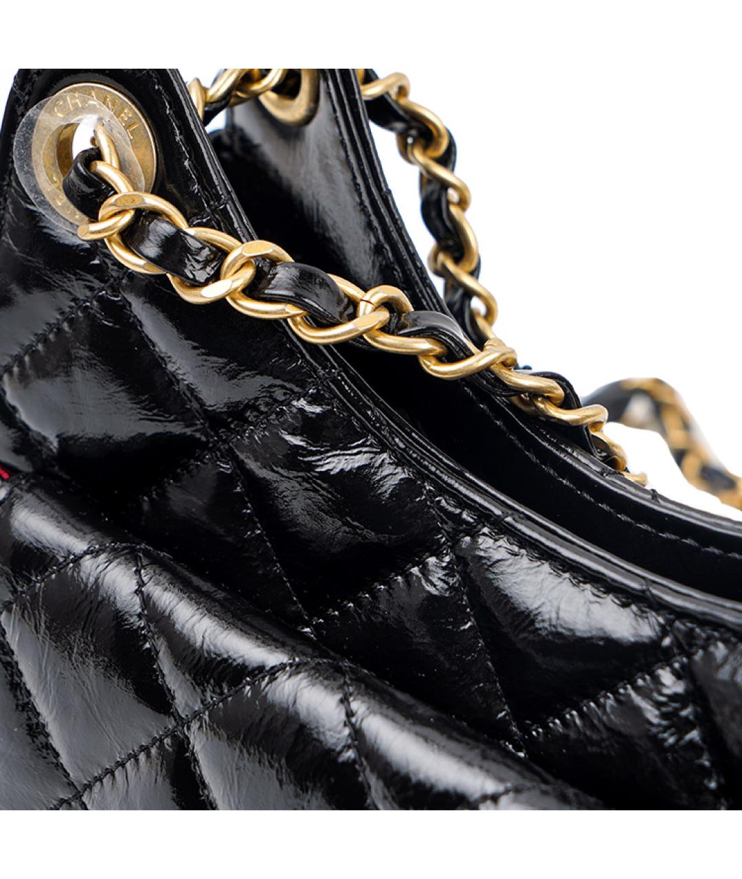 CHANEL Черная кожаная сумка через плечо, фото 6