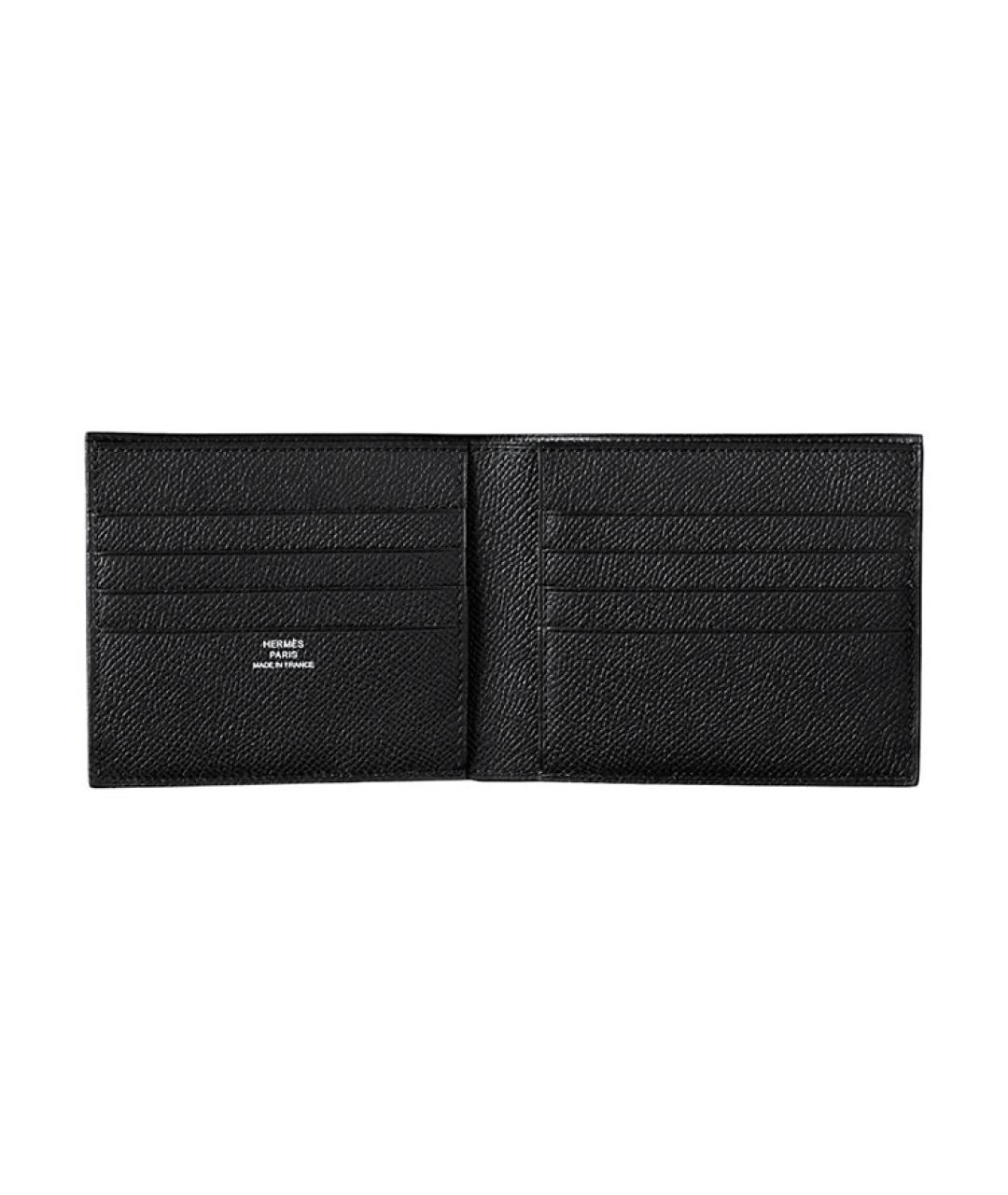 HERMES Черный кожаный кошелек, фото 2