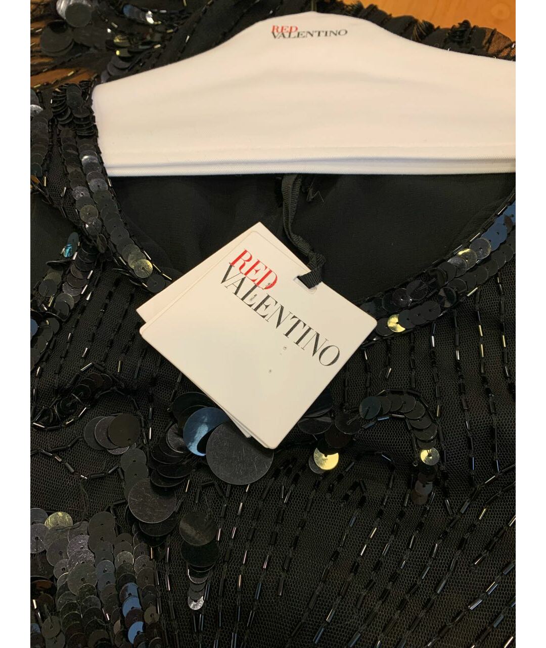 RED VALENTINO Черное вискозное коктейльное платье, фото 4