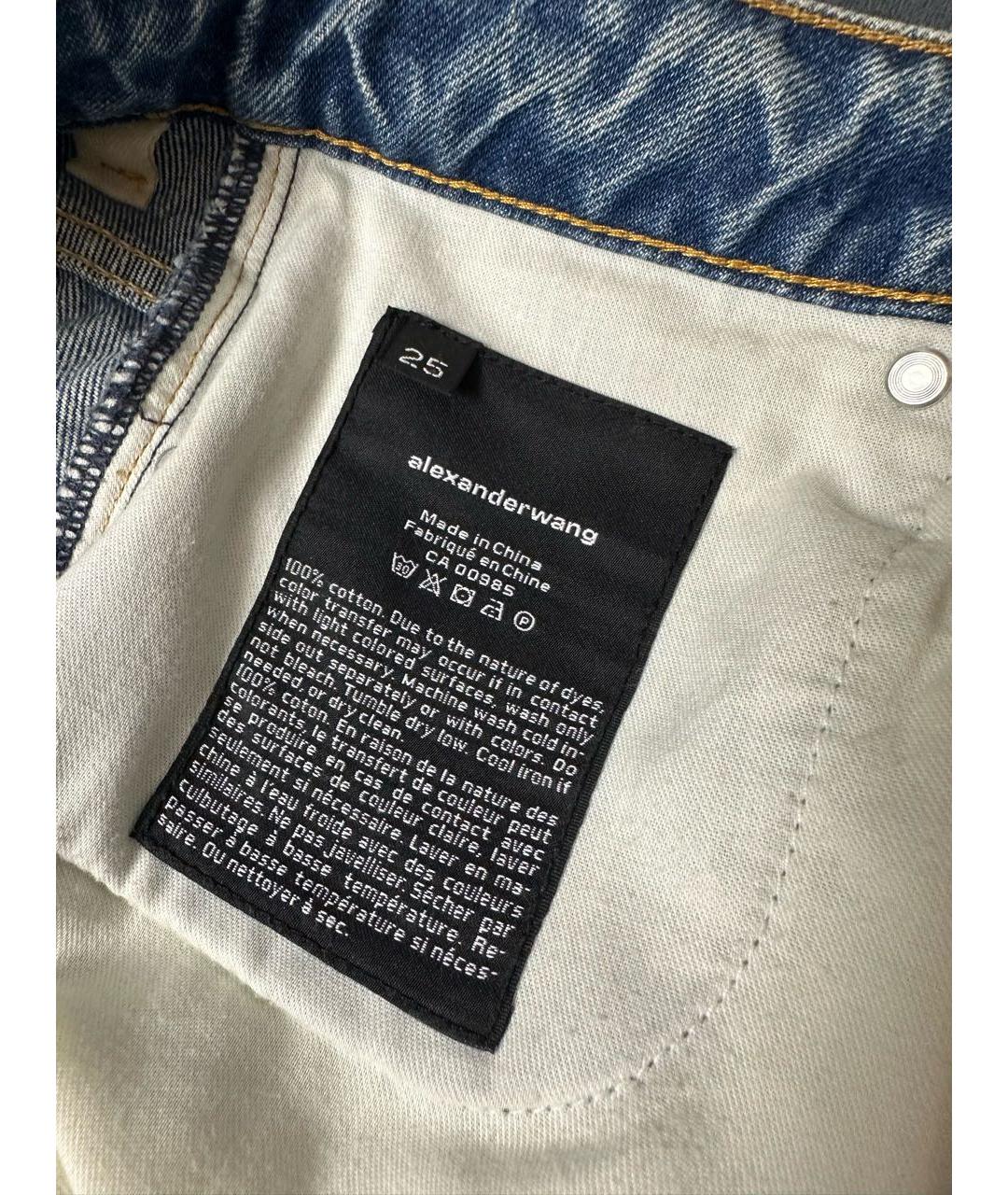 ALEXANDER WANG Голубая деним юбка миди, фото 5
