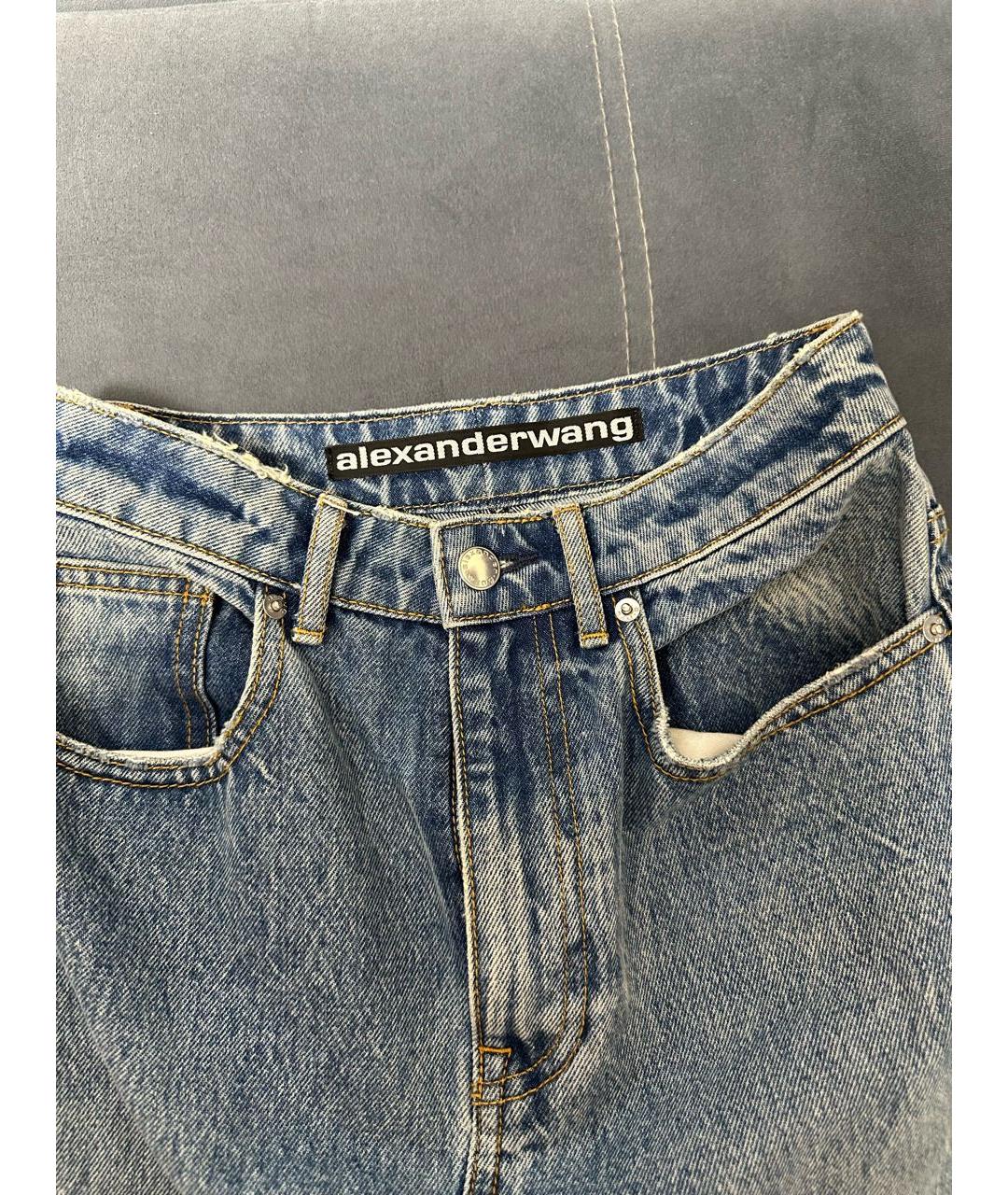 ALEXANDER WANG Голубая деним юбка миди, фото 3
