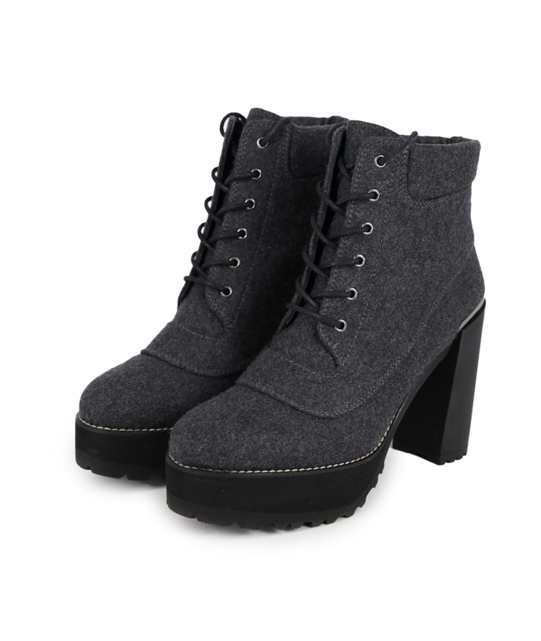 STUART WEITZMAN Серые текстильные ботильоны, фото 2