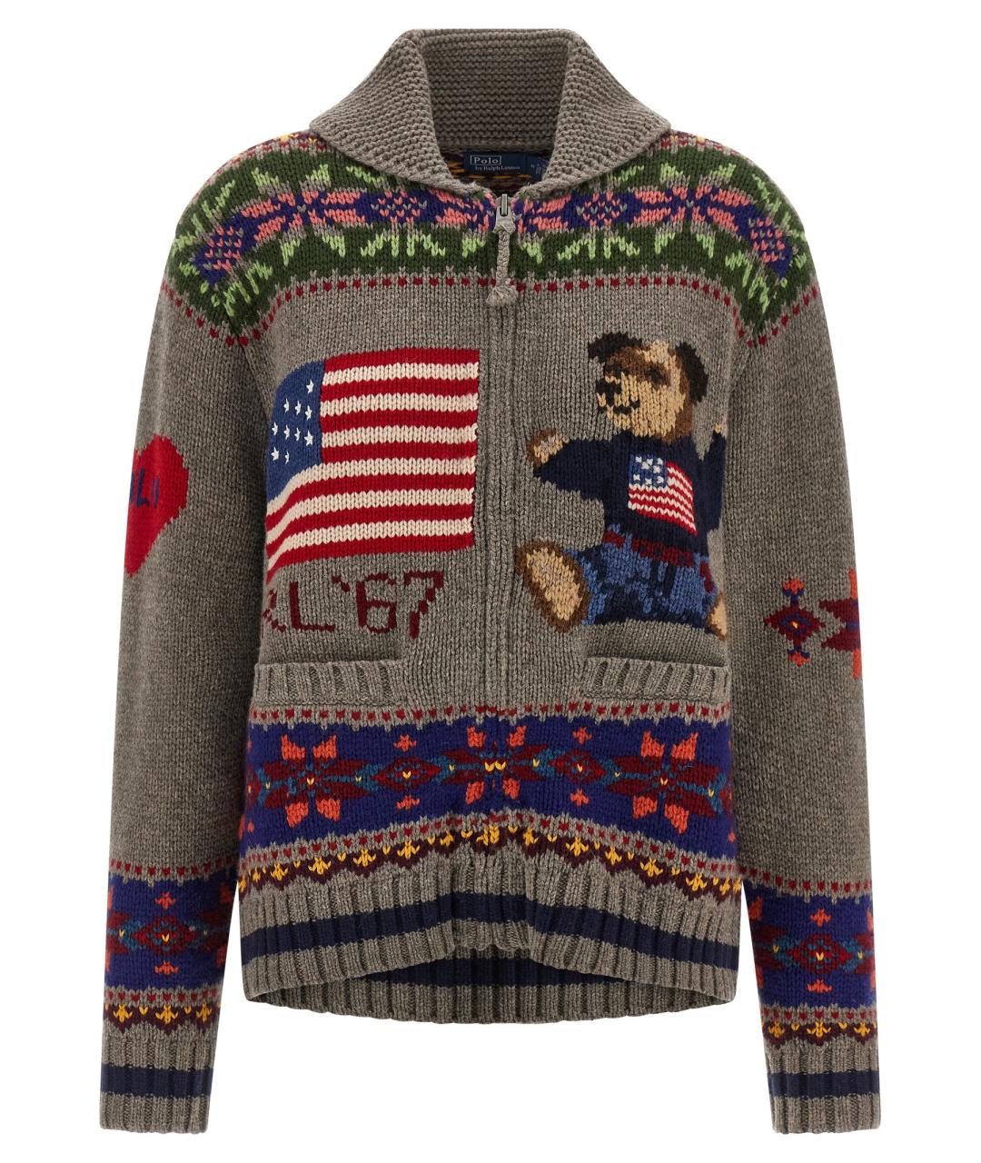POLO RALPH LAUREN Мульти шерстяной кардиган, фото 1
