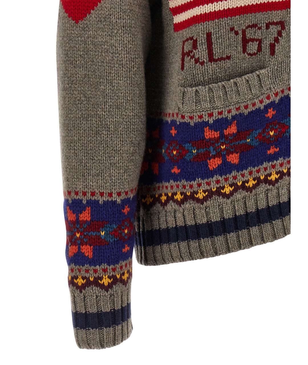 POLO RALPH LAUREN Мульти шерстяной кардиган, фото 4