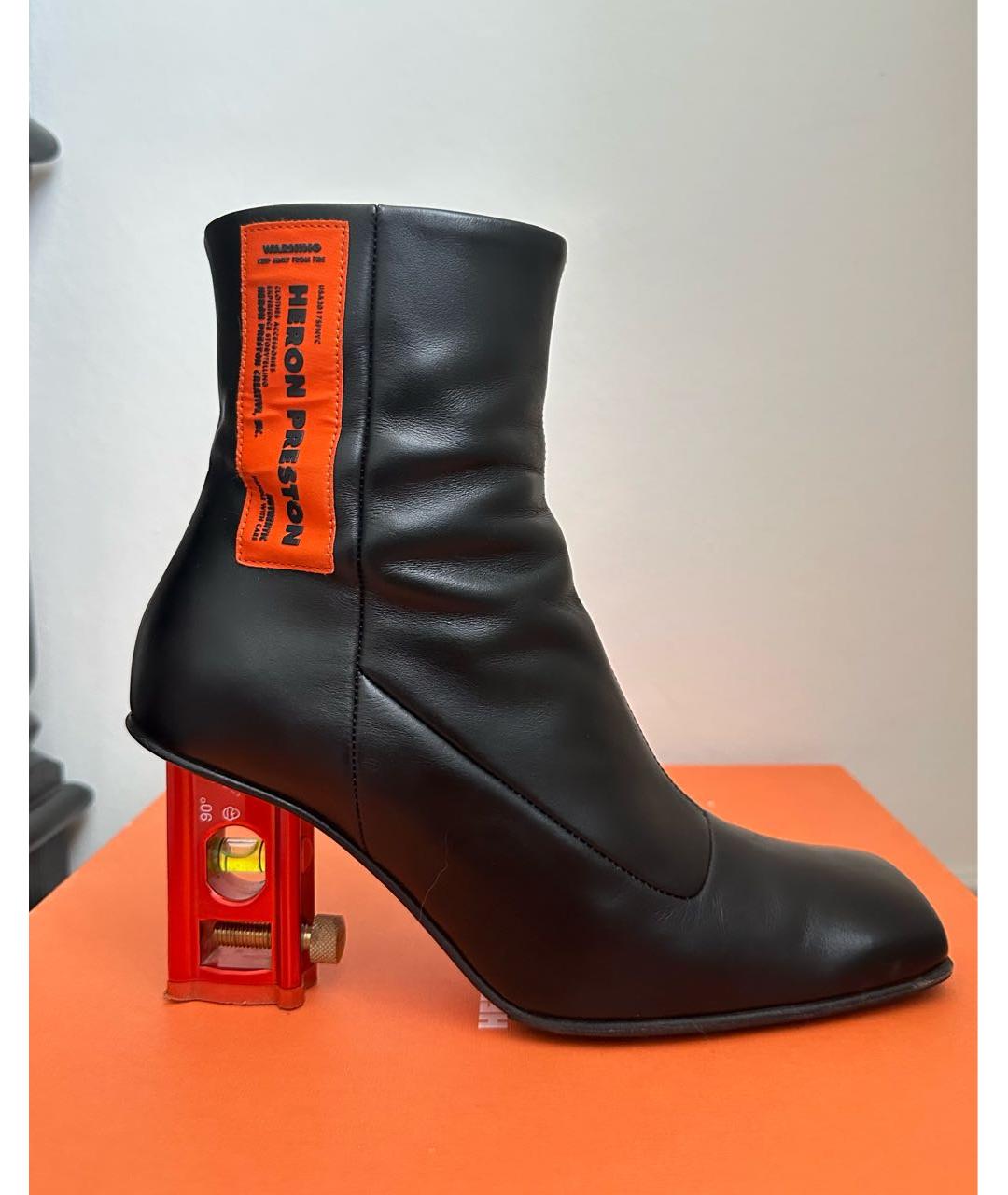 HERON PRESTON Черные кожаные ботинки, фото 9
