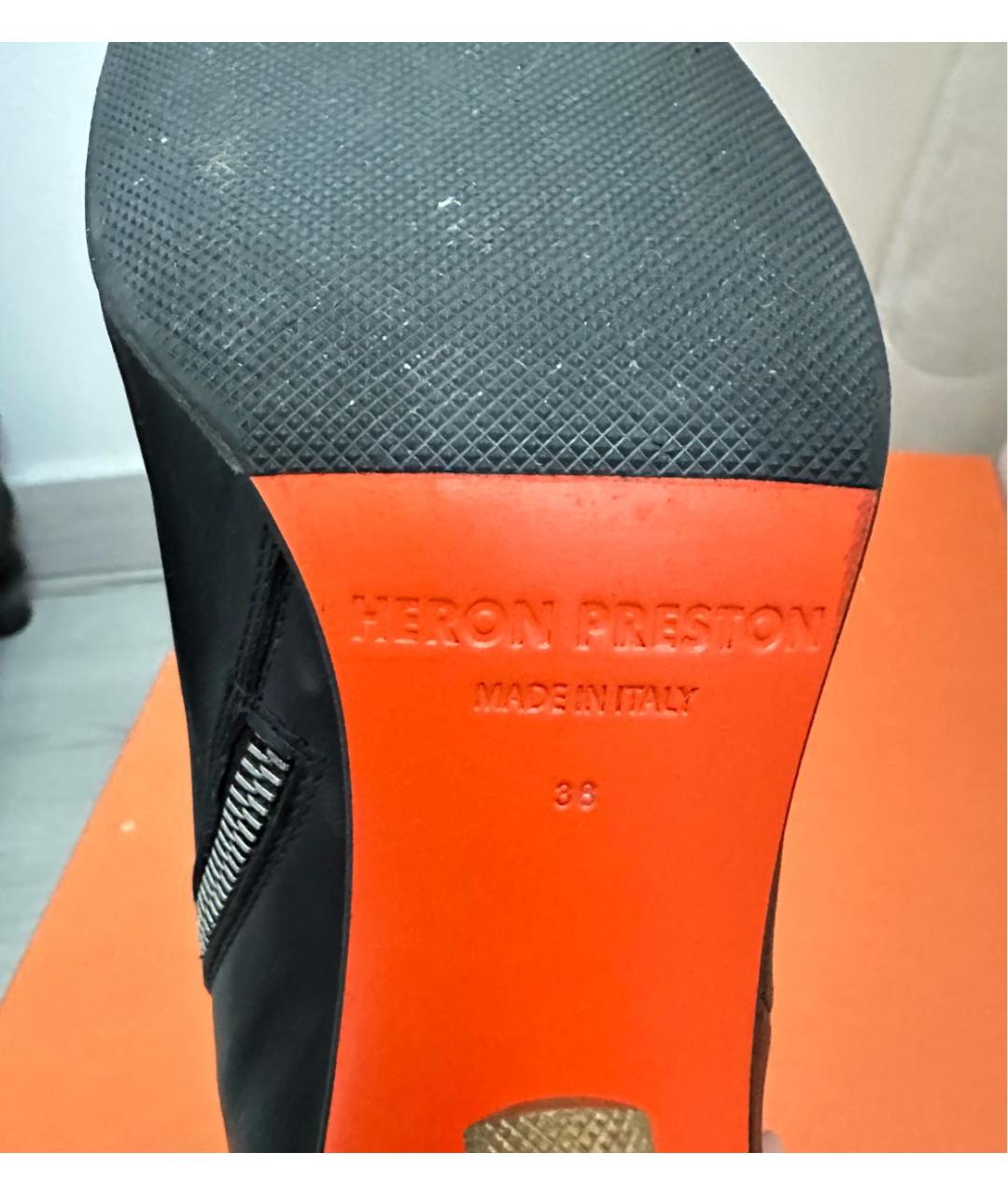 HERON PRESTON Черные кожаные ботинки, фото 8