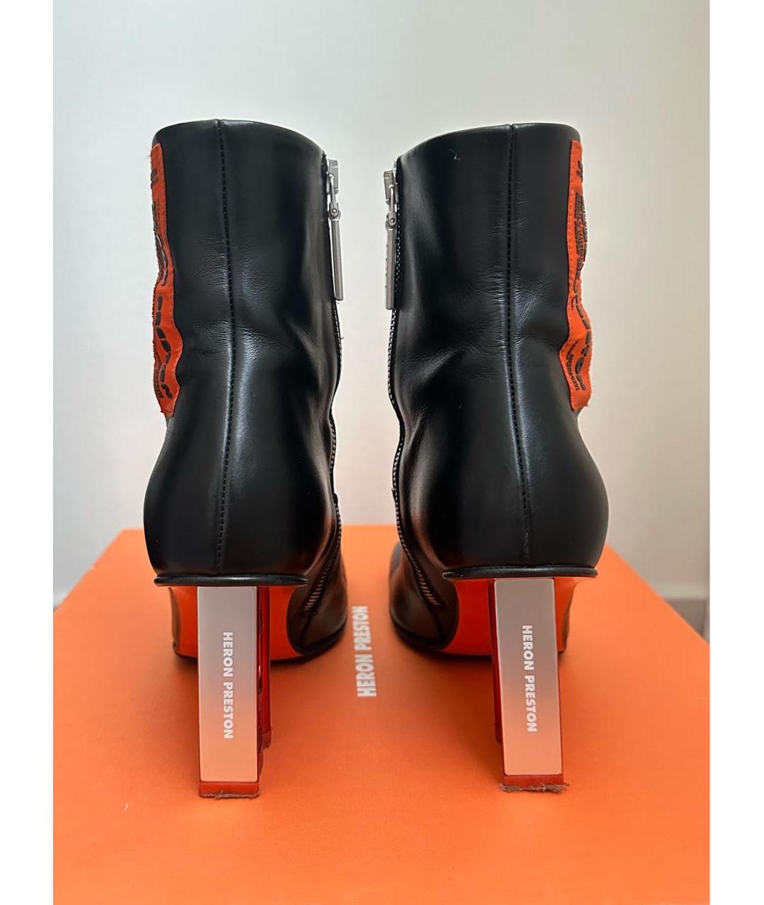 HERON PRESTON Черные кожаные ботинки, фото 4