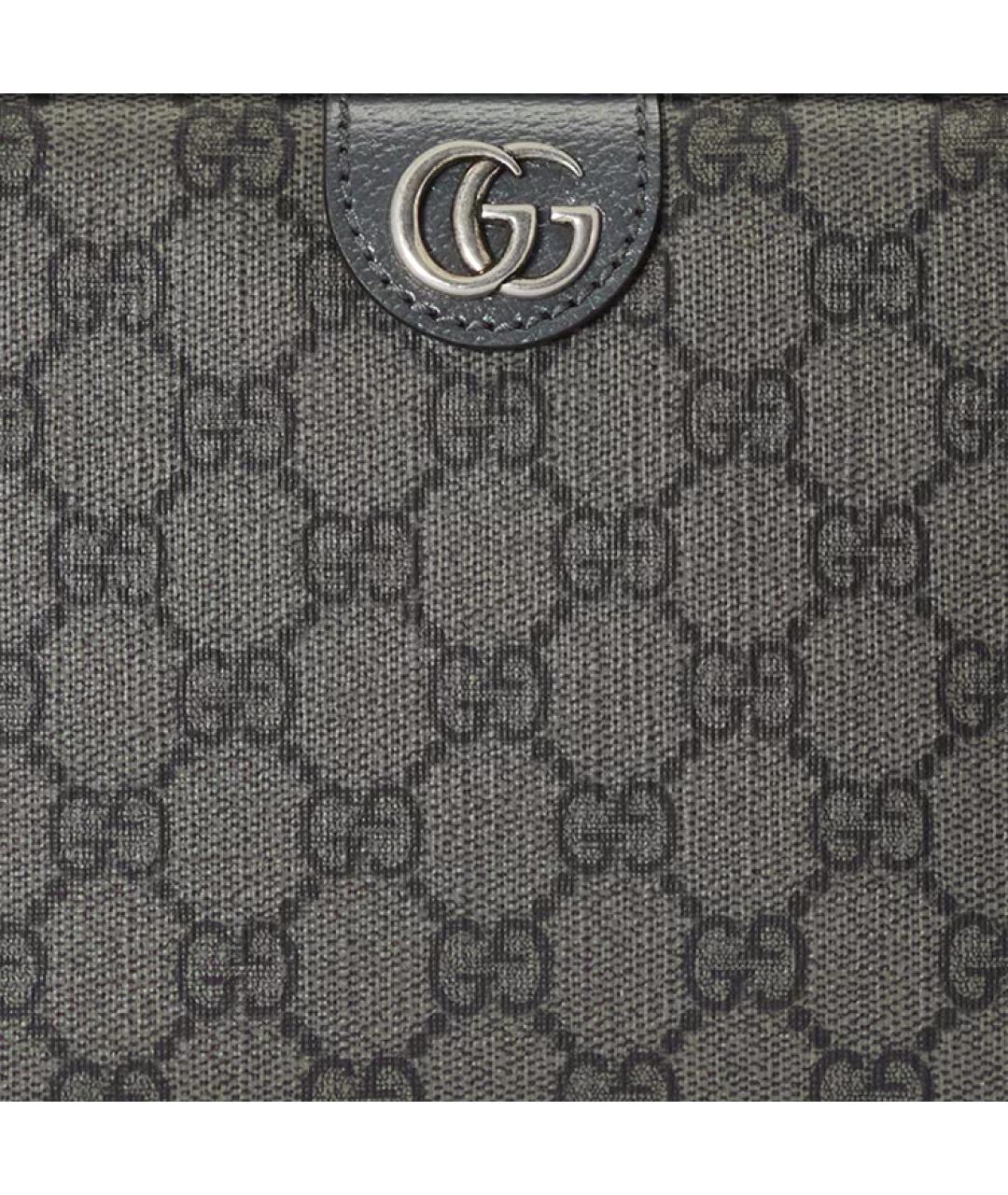 GUCCI Черная кожаная барсетка, фото 8