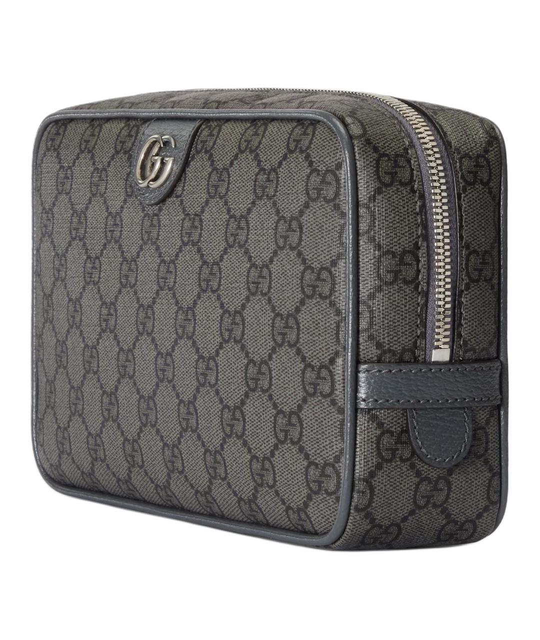 GUCCI Черная кожаная барсетка, фото 2