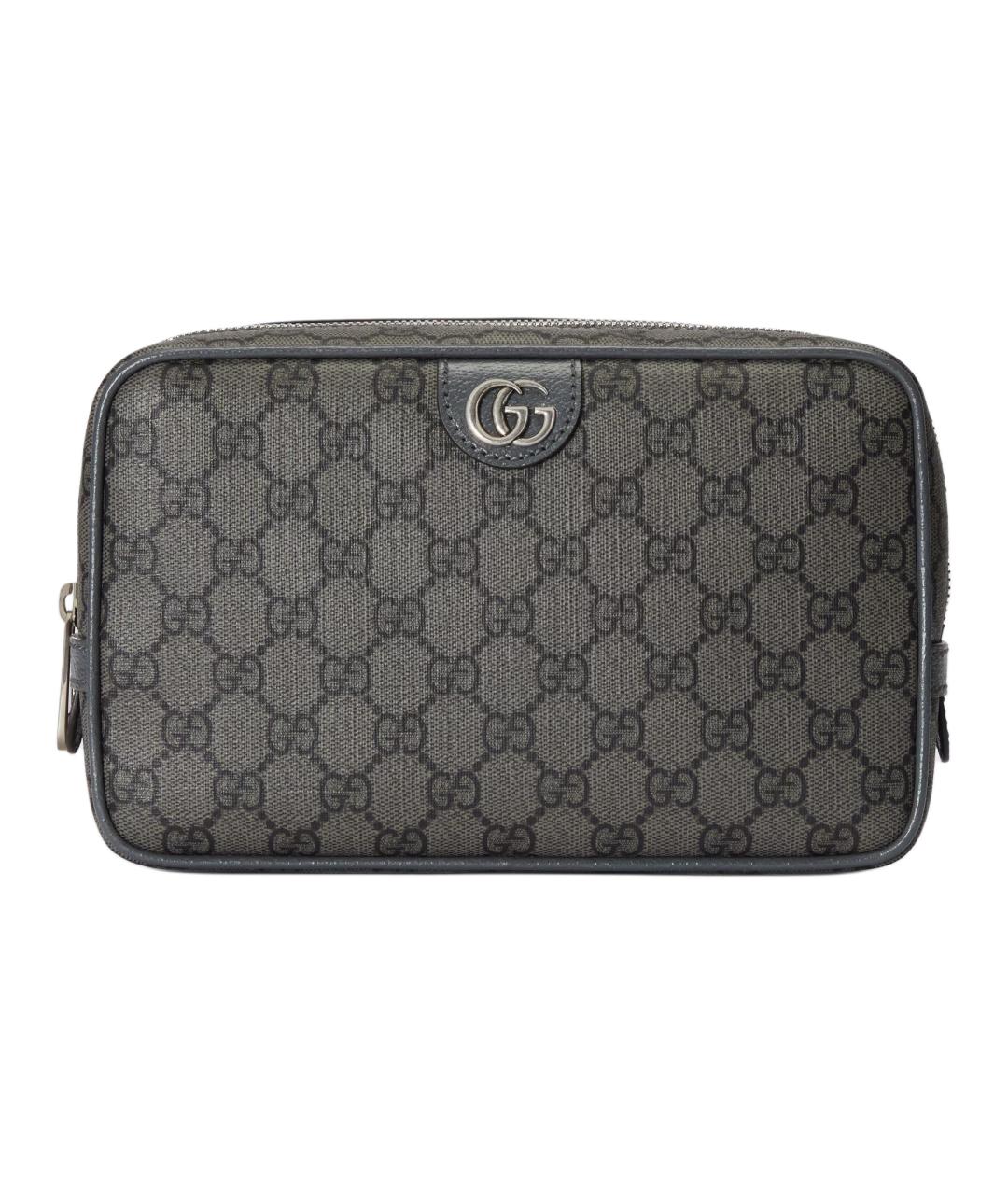 GUCCI Черная кожаная барсетка, фото 1