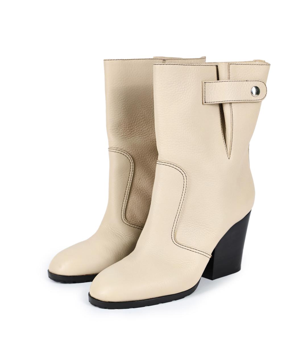 GIUSEPPE ZANOTTI DESIGN Бежевые кожаные ботильоны, фото 2