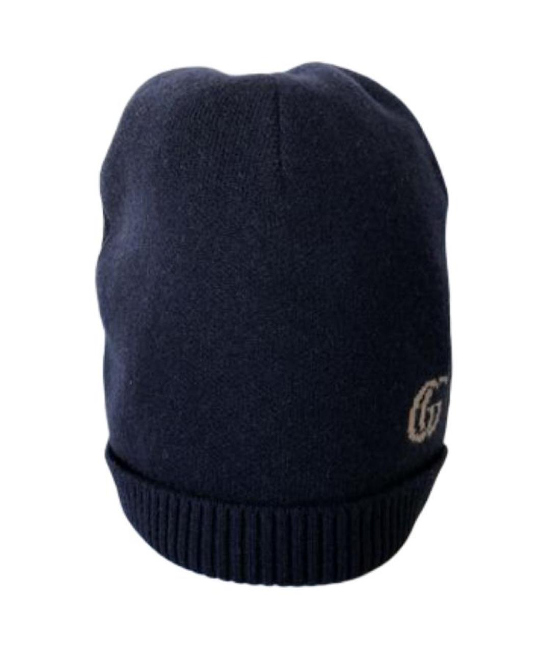 GUCCI Темно-синяя кашемировая шапка, фото 2