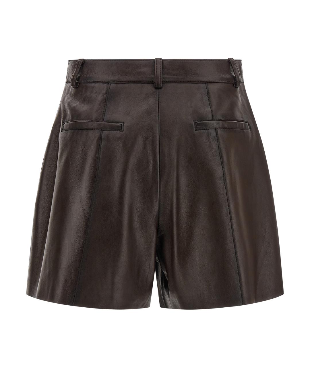 P.A.R.O.S.H. Коричневые кожаные шорты, фото 2