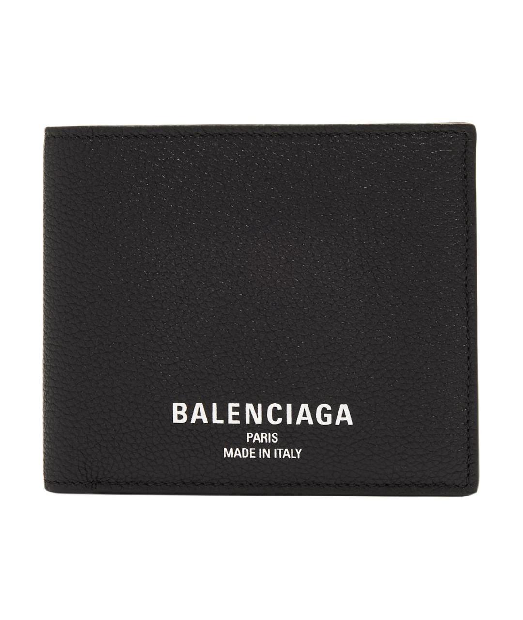 BALENCIAGA Черный кожаный кошелек, фото 1