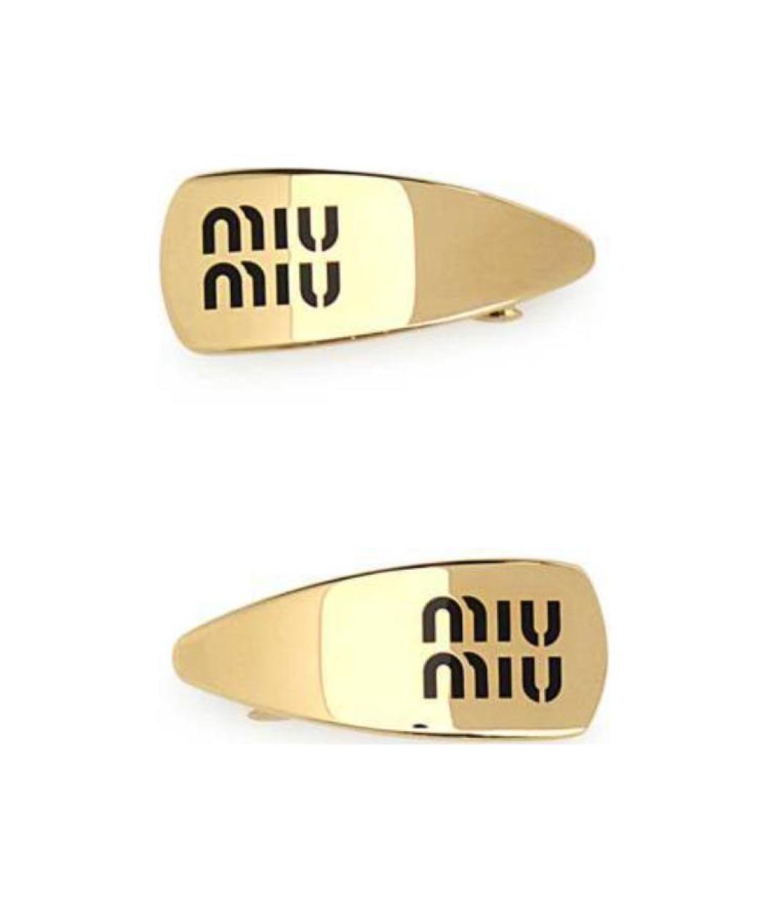MIU MIU Золотая заколка, фото 2