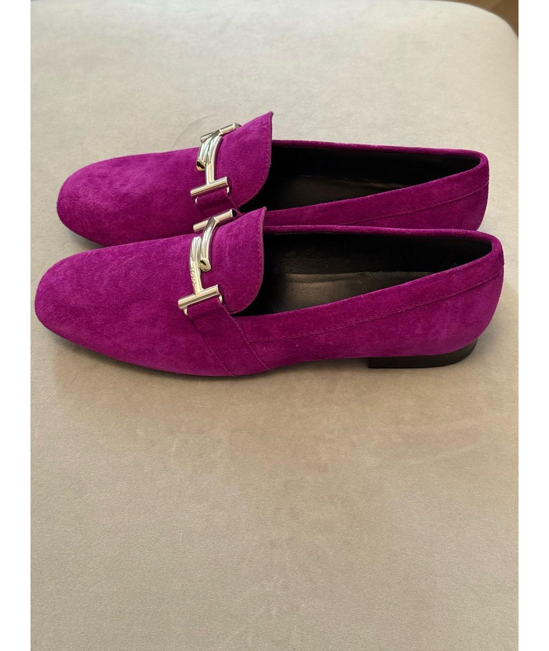 TOD'S Фуксия замшевые лоферы, фото 5