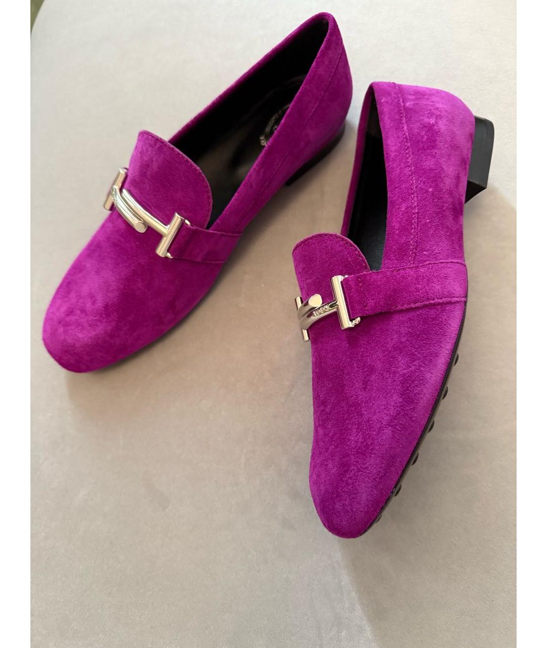 TOD'S Фуксия замшевые лоферы, фото 3