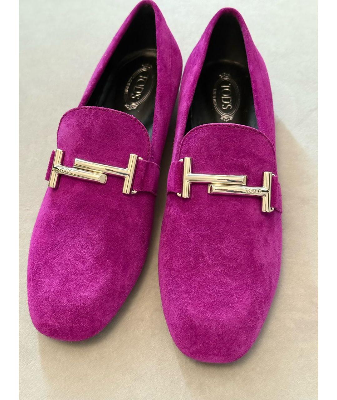 TOD'S Фуксия замшевые лоферы, фото 2