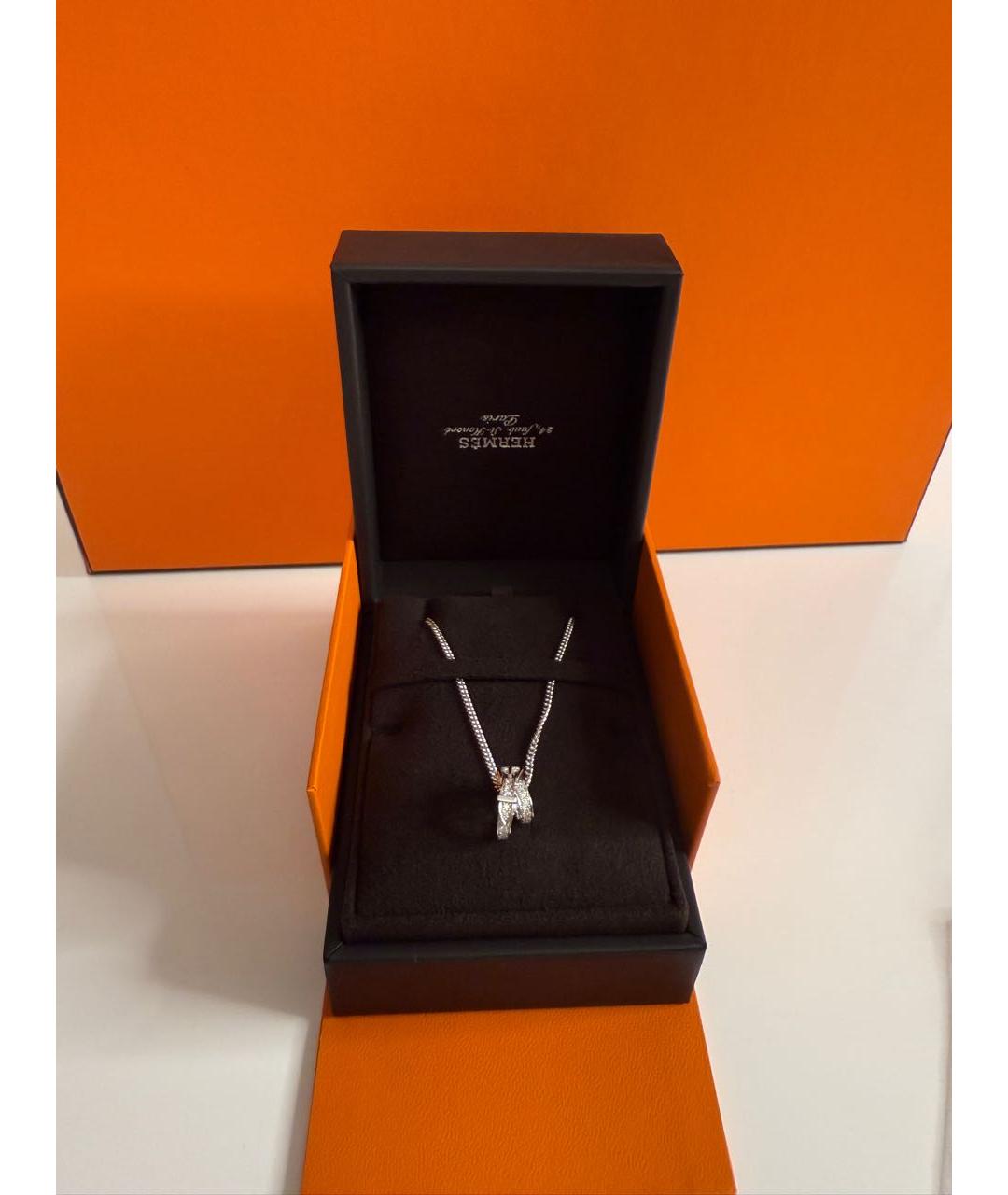 HERMES Белое колье из белого золота, фото 3