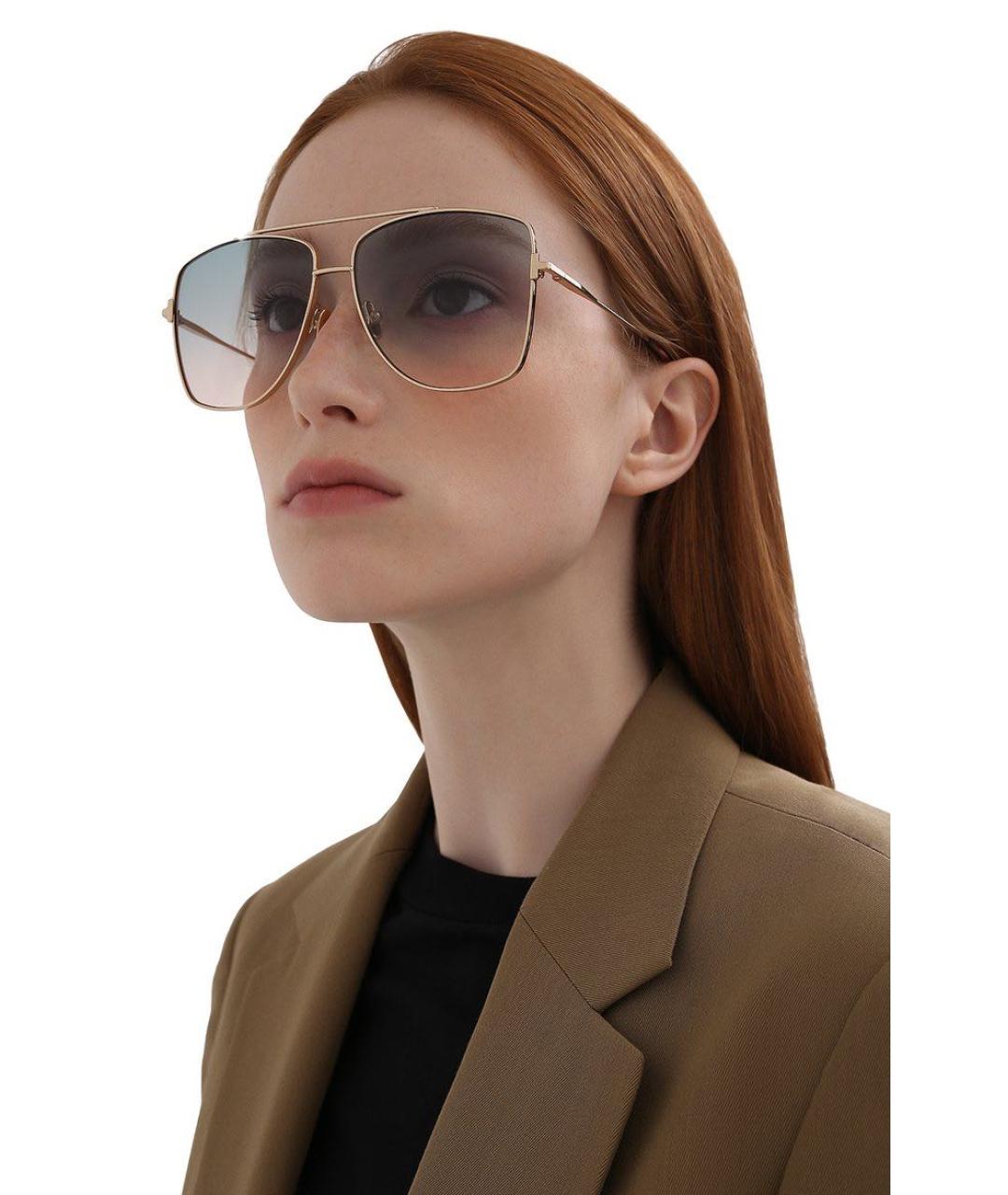TOM FORD Золотые металлические солнцезащитные очки, фото 5