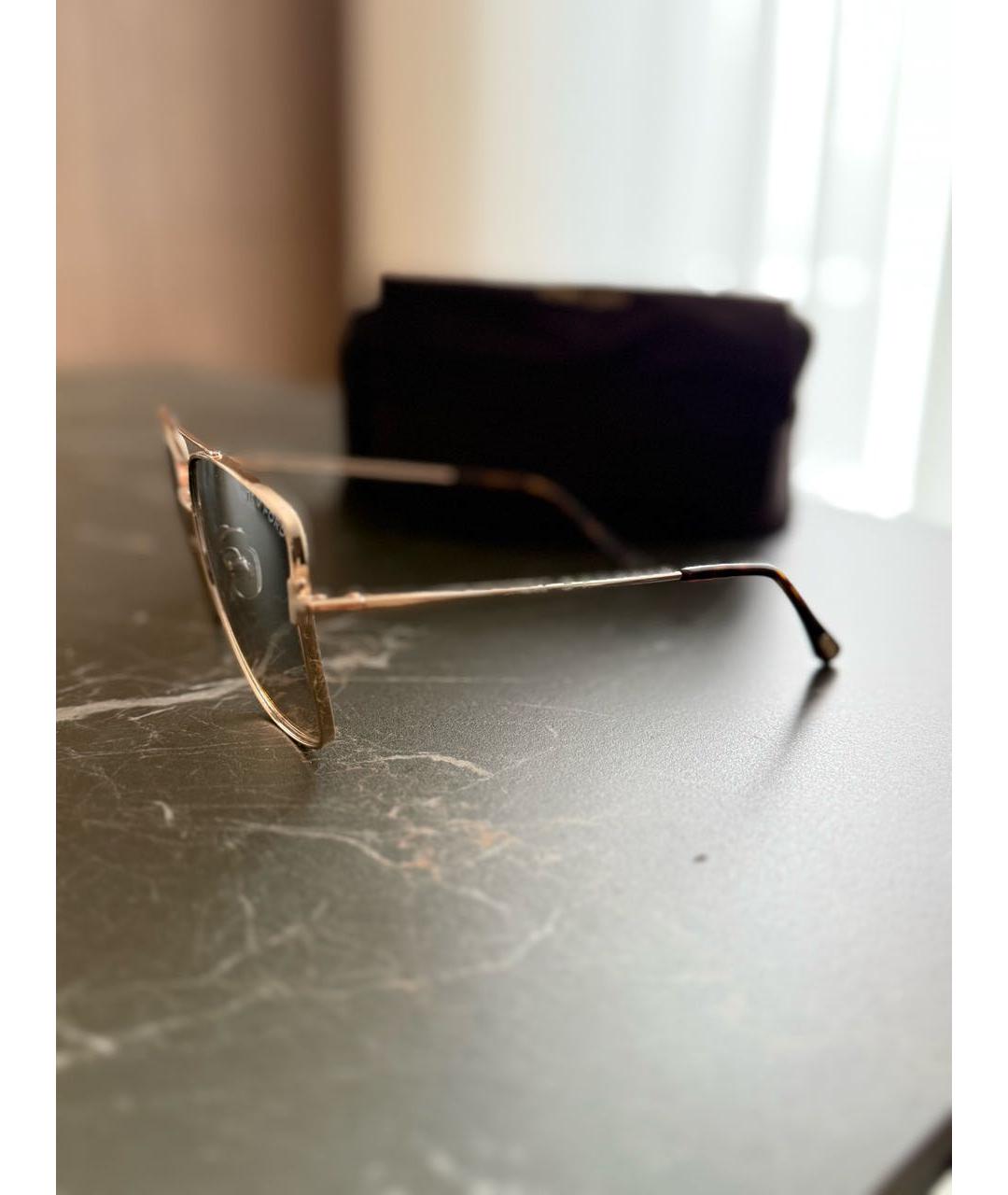 TOM FORD Золотые металлические солнцезащитные очки, фото 6