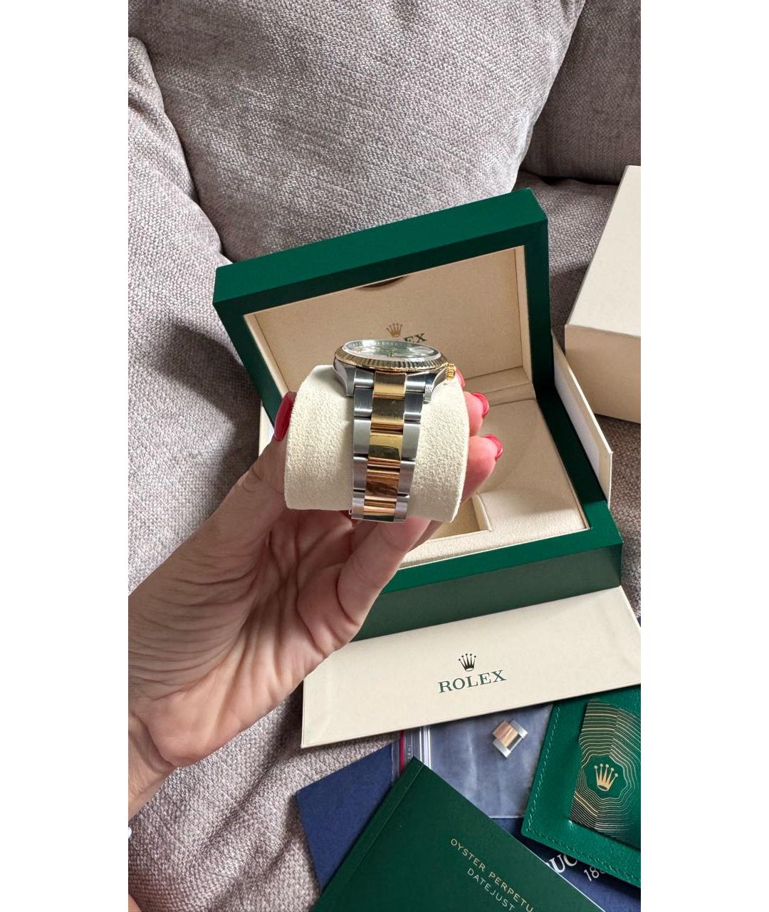 ROLEX Серебряные часы из желтого золота, фото 7