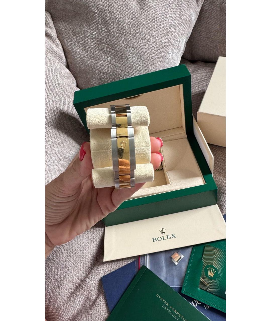ROLEX Серебряные часы из желтого золота, фото 6