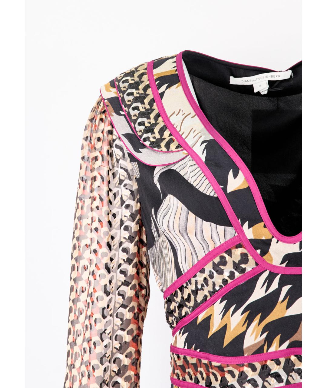 DIANE VON FURSTENBERG Мульти шелковое повседневное платье, фото 2