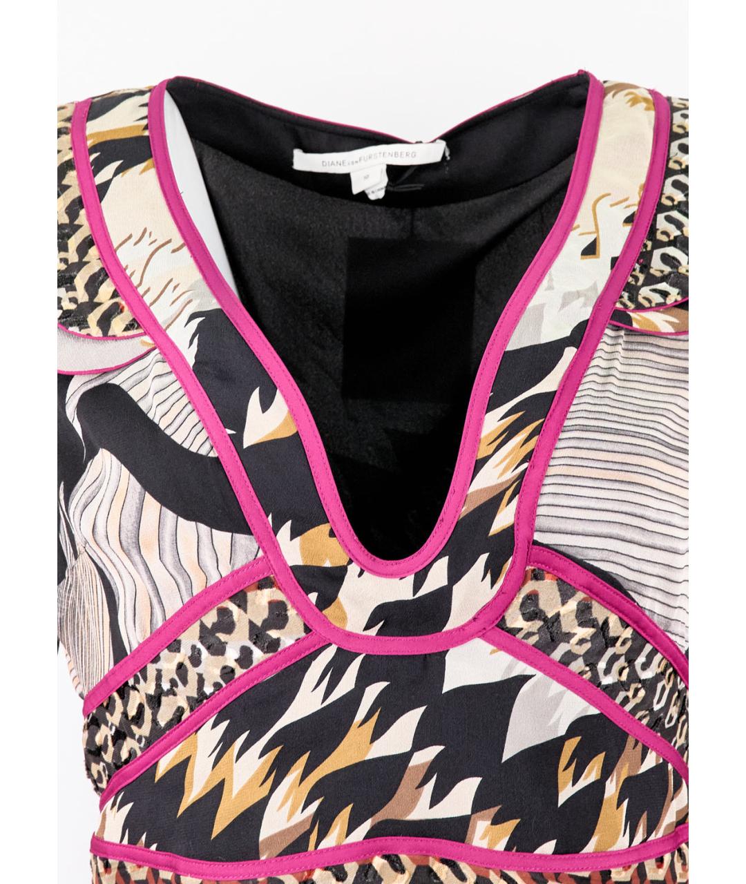DIANE VON FURSTENBERG Мульти шелковое повседневное платье, фото 3