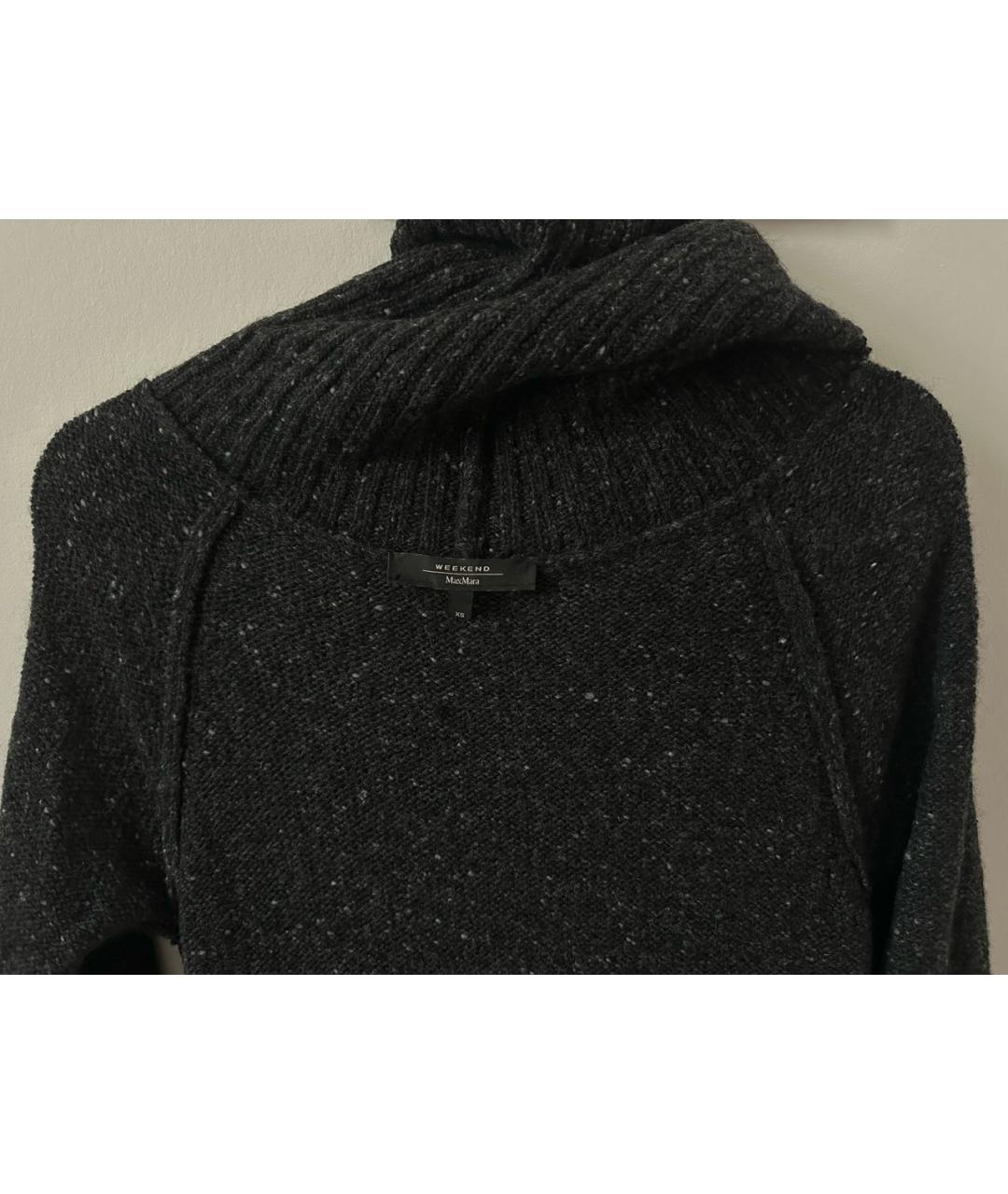 WEEKEND MAX MARA Антрацитовое шерстяное повседневное платье, фото 3
