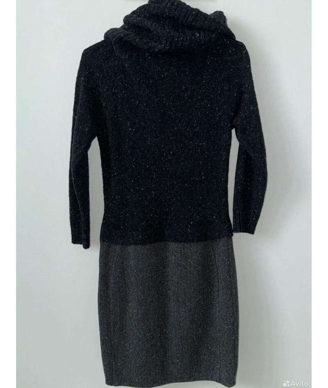 WEEKEND MAX MARA Антрацитовое шерстяное повседневное платье, фото 2