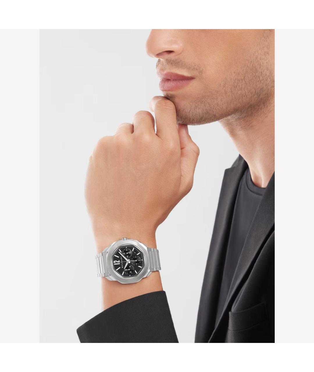 BVLGARI Серебряные металлические часы, фото 3
