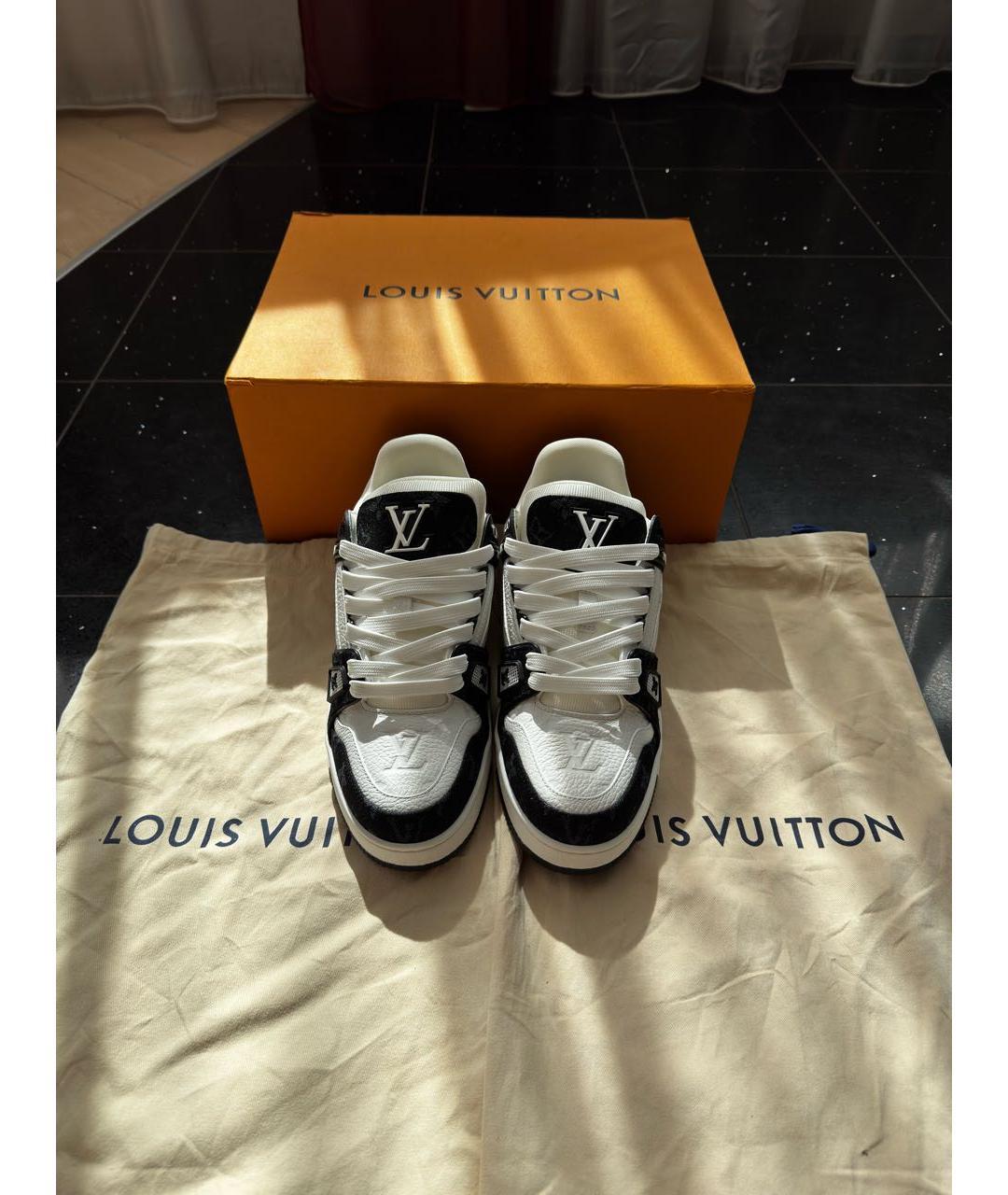 LOUIS VUITTON Черные кожаные кроссовки, фото 2