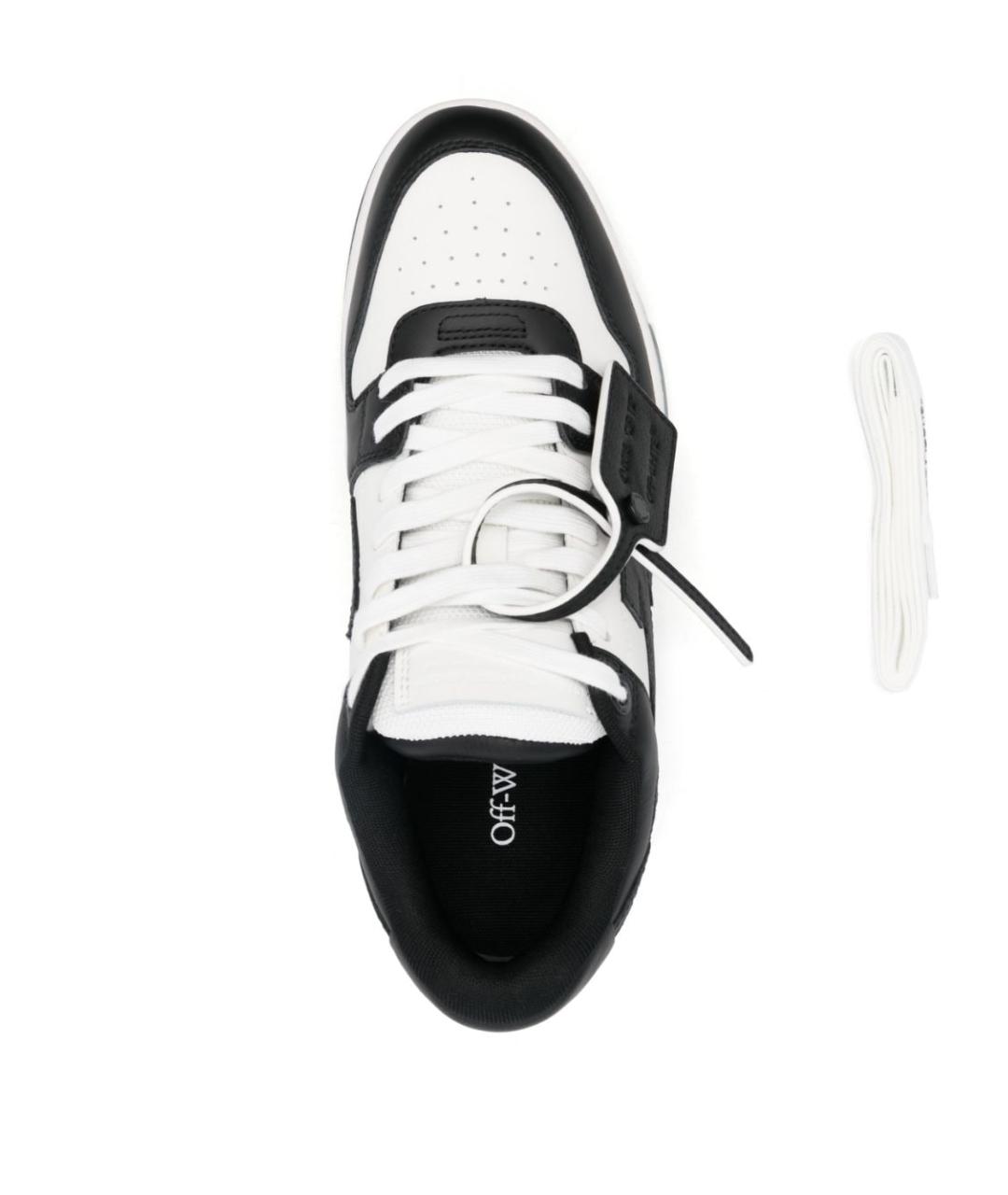 OFF-WHITE Черные кожаные низкие кроссовки / кеды, фото 4