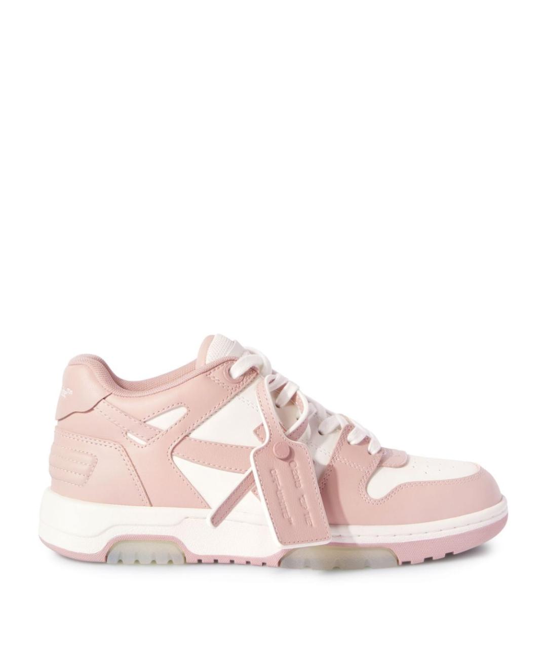 OFF-WHITE Розовые кожаные кеды, фото 1