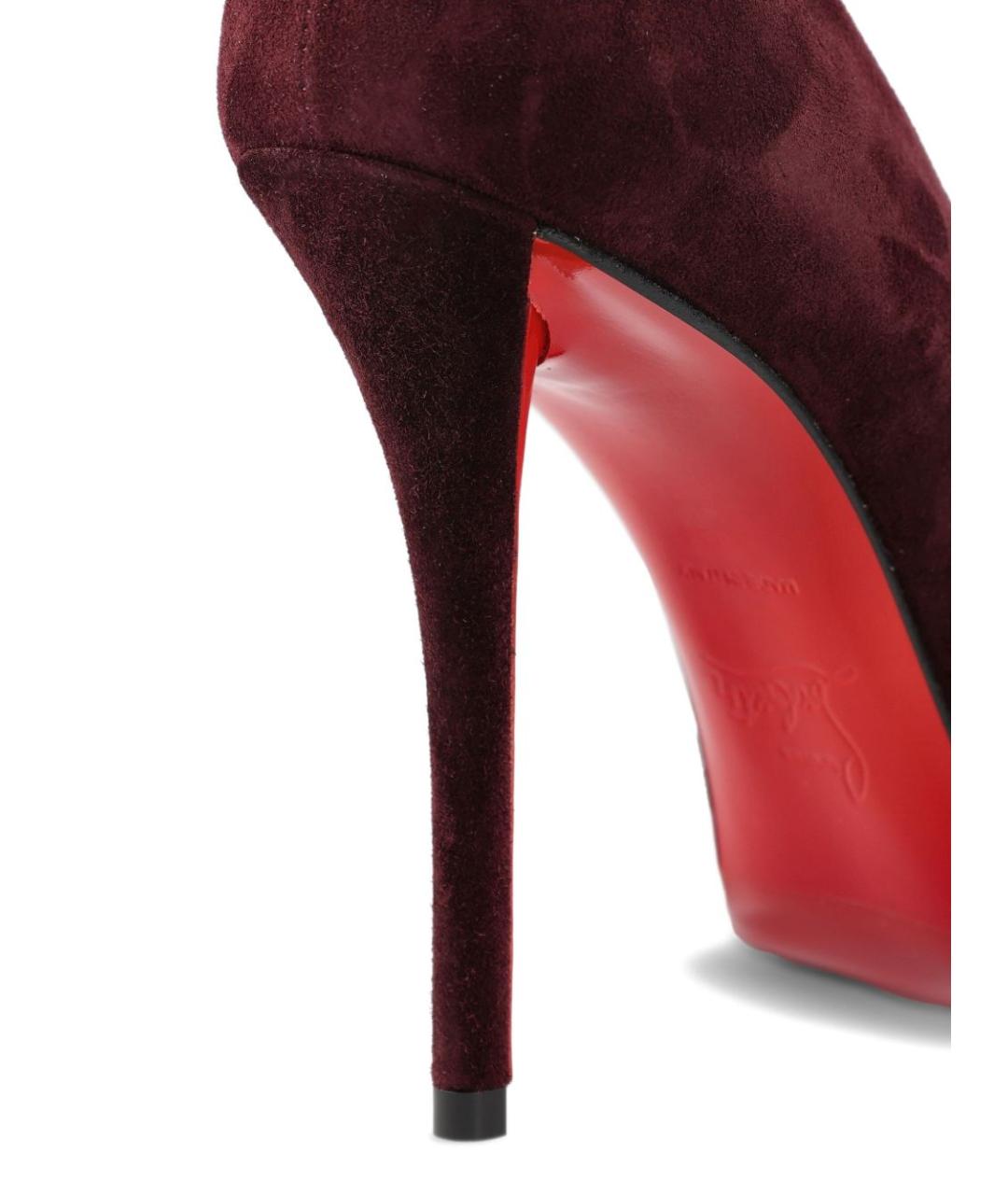 CHRISTIAN LOUBOUTIN Бордовые замшевые туфли, фото 2