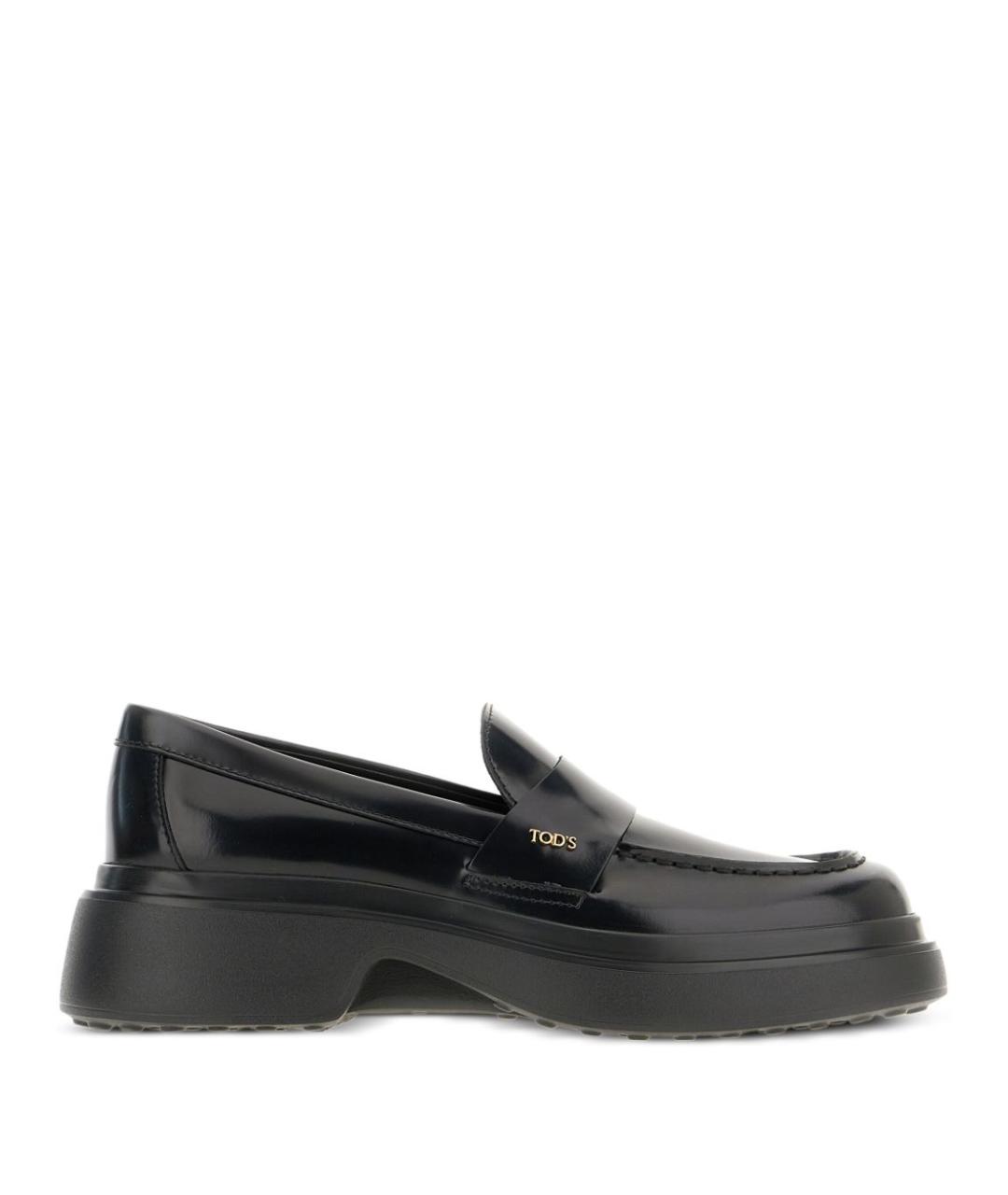 TOD'S Черные кожаные лоферы, фото 1