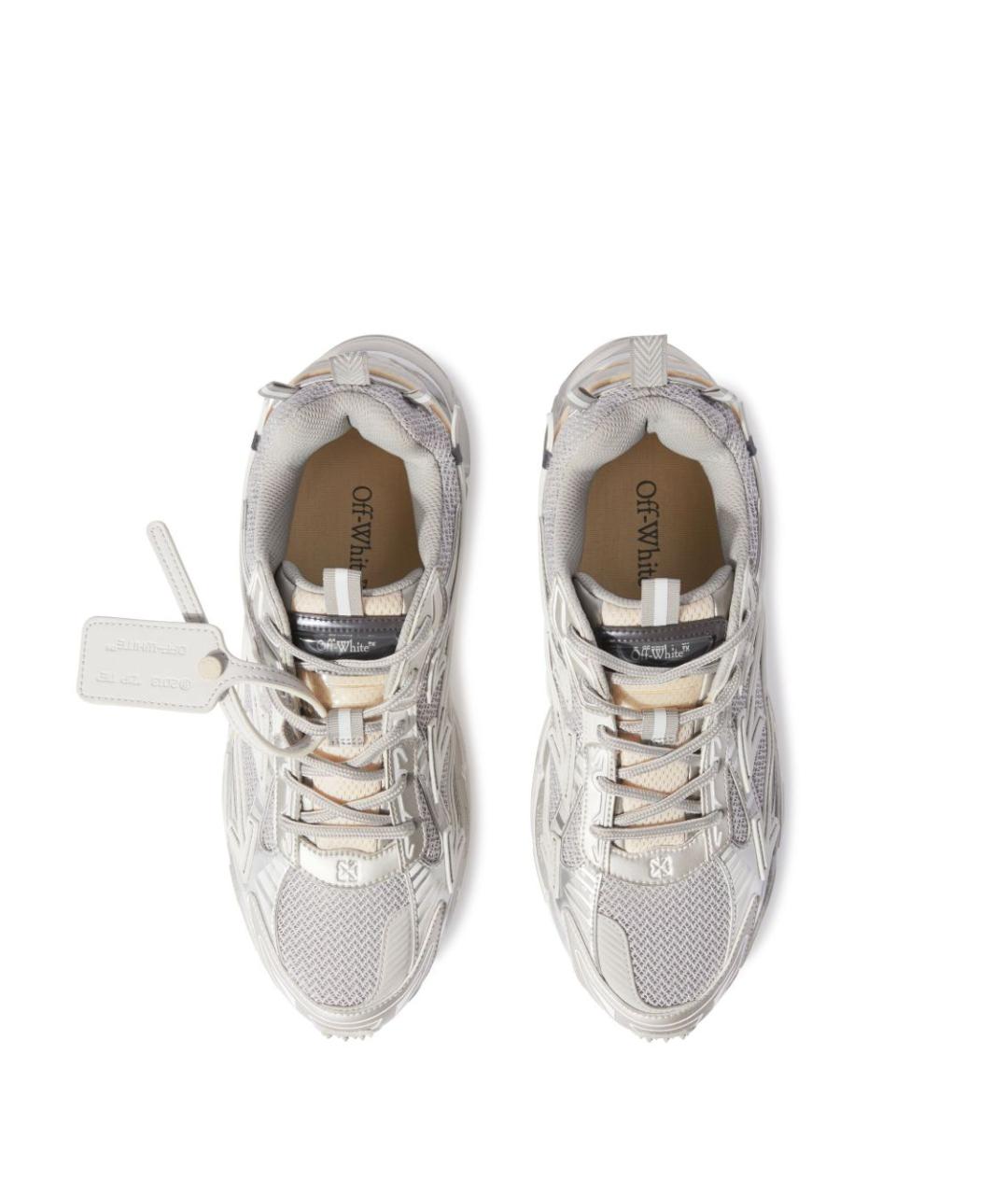 OFF-WHITE Серебряные синтетические низкие кроссовки / кеды, фото 4