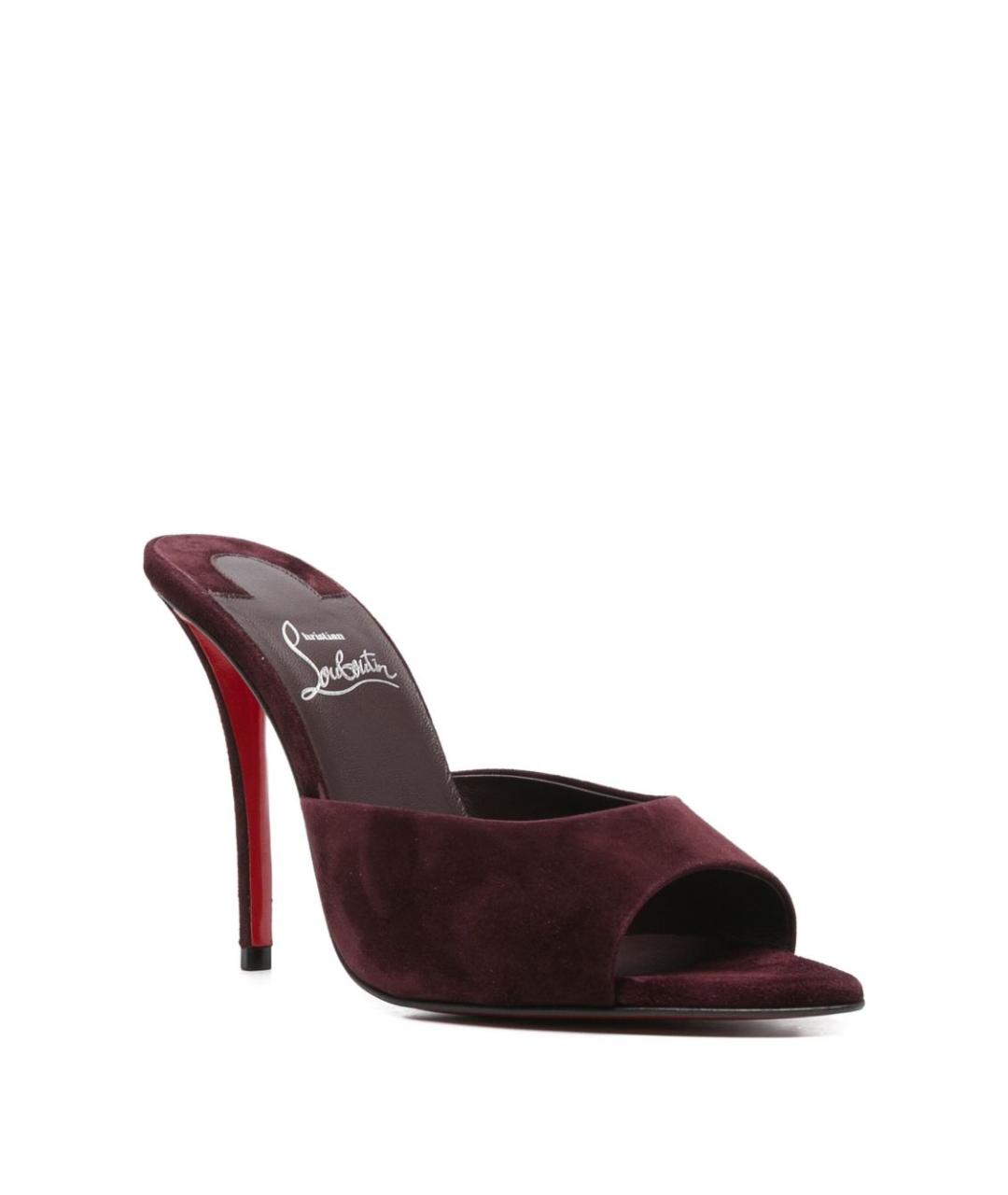 CHRISTIAN LOUBOUTIN Бордовые мюли, фото 2