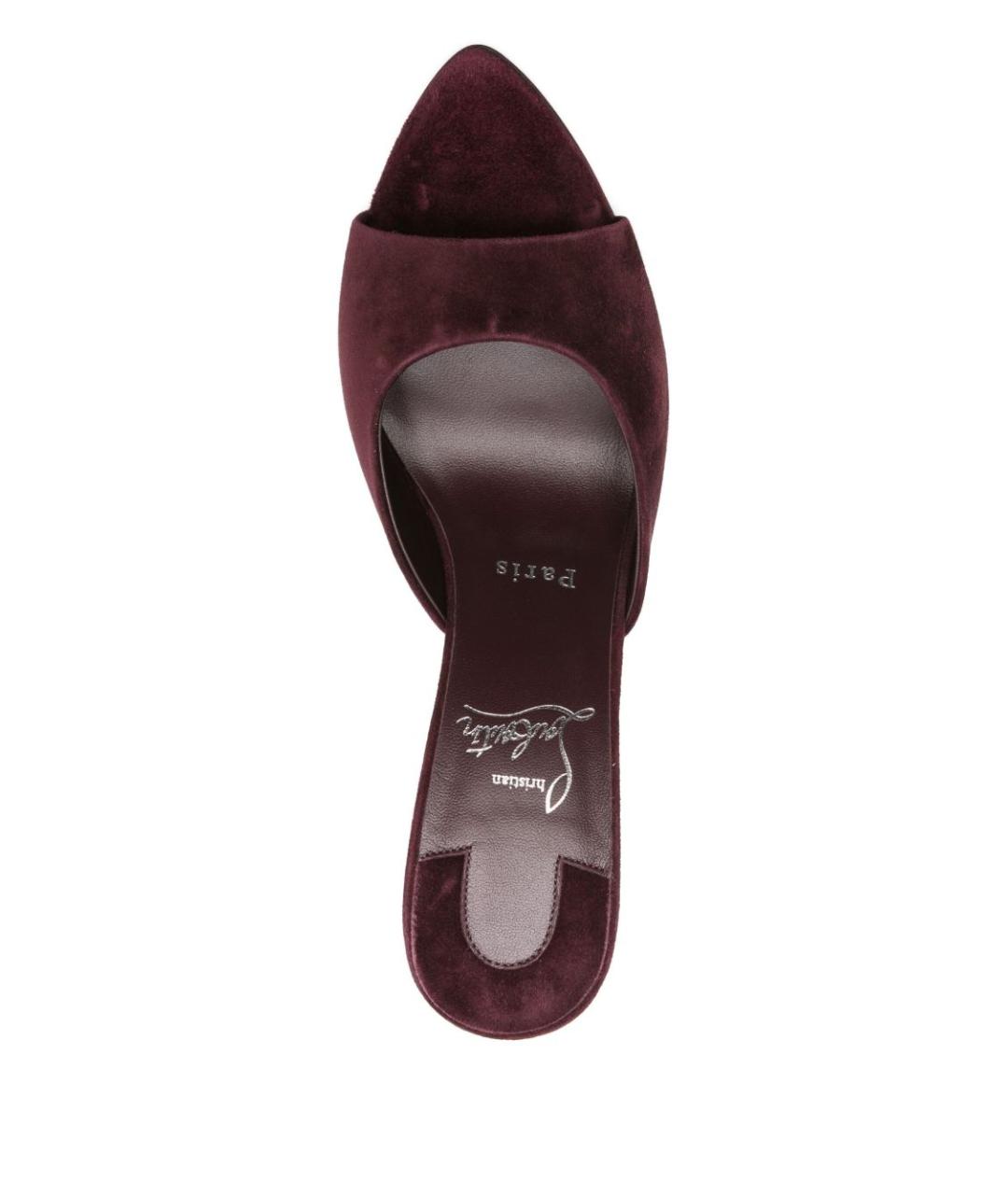 CHRISTIAN LOUBOUTIN Бордовые мюли, фото 4