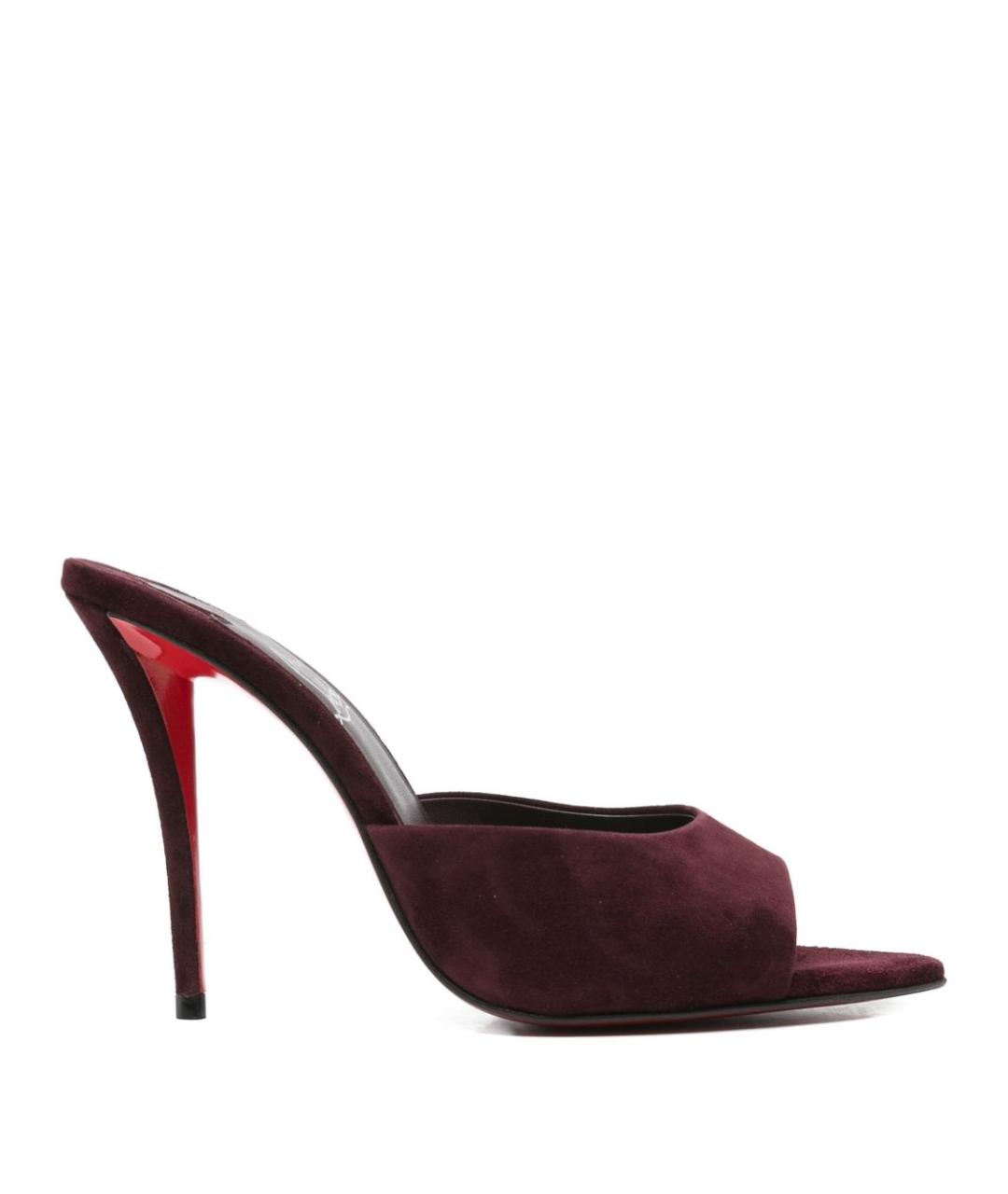 CHRISTIAN LOUBOUTIN Бордовые мюли, фото 1