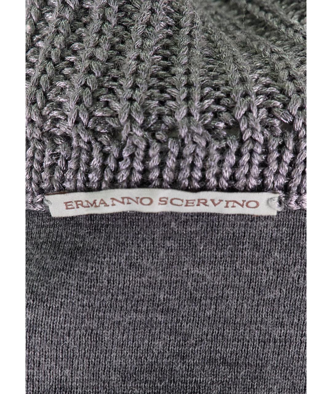 ERMANNO SCERVINO Серое шерстяное повседневное платье, фото 5