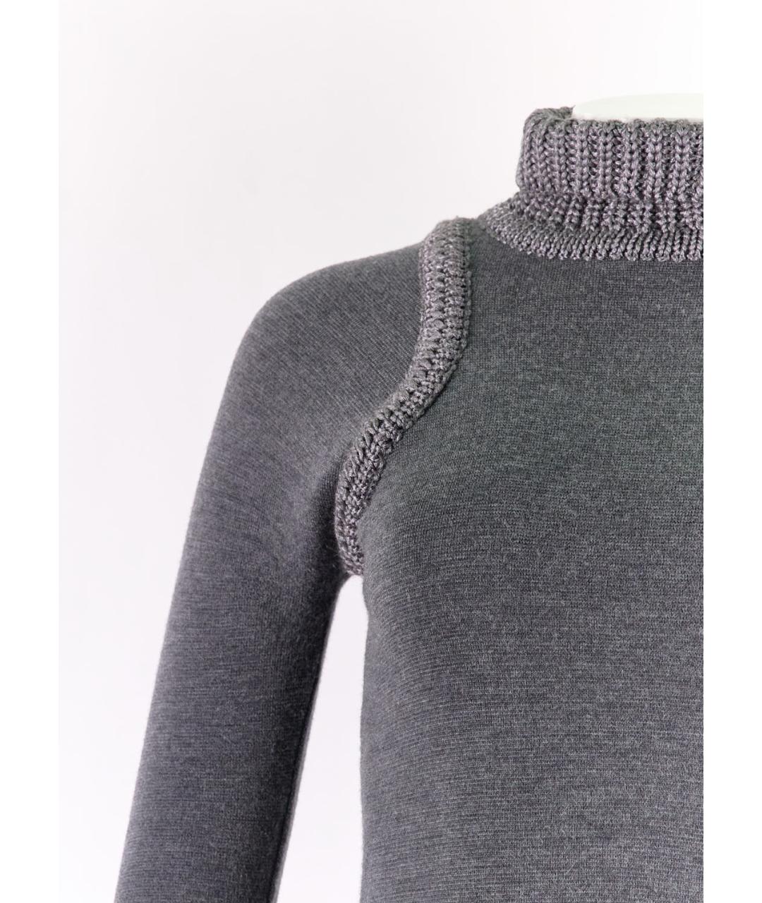 ERMANNO SCERVINO Серое шерстяное повседневное платье, фото 2