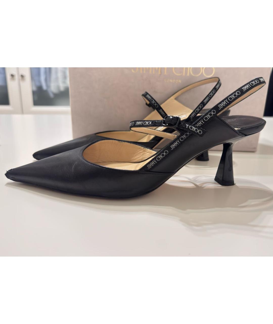 JIMMY CHOO Черные кожаные туфли, фото 4