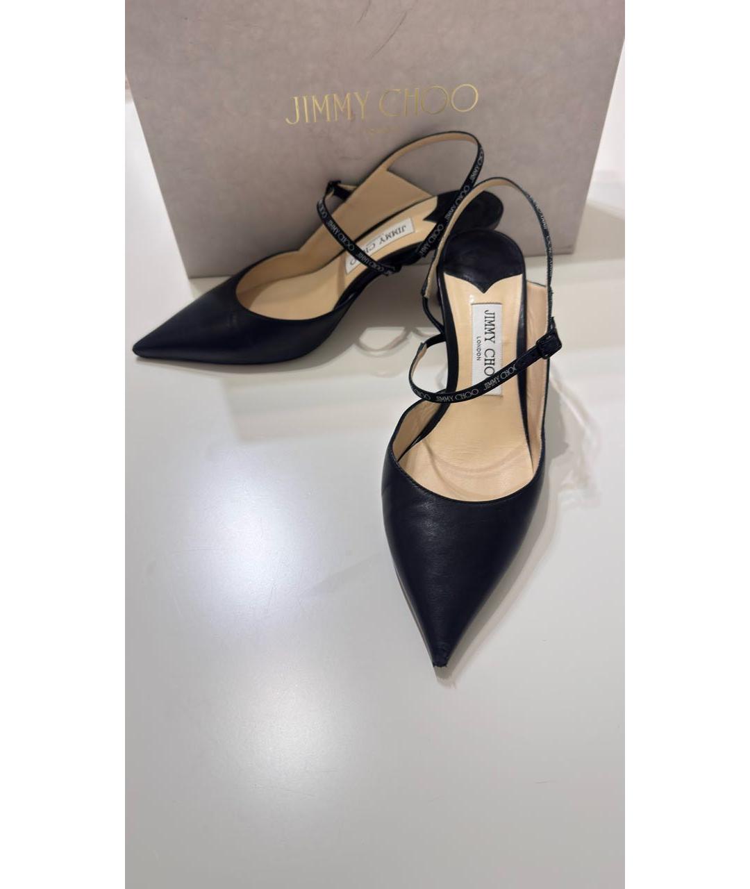 JIMMY CHOO Черные кожаные туфли, фото 3